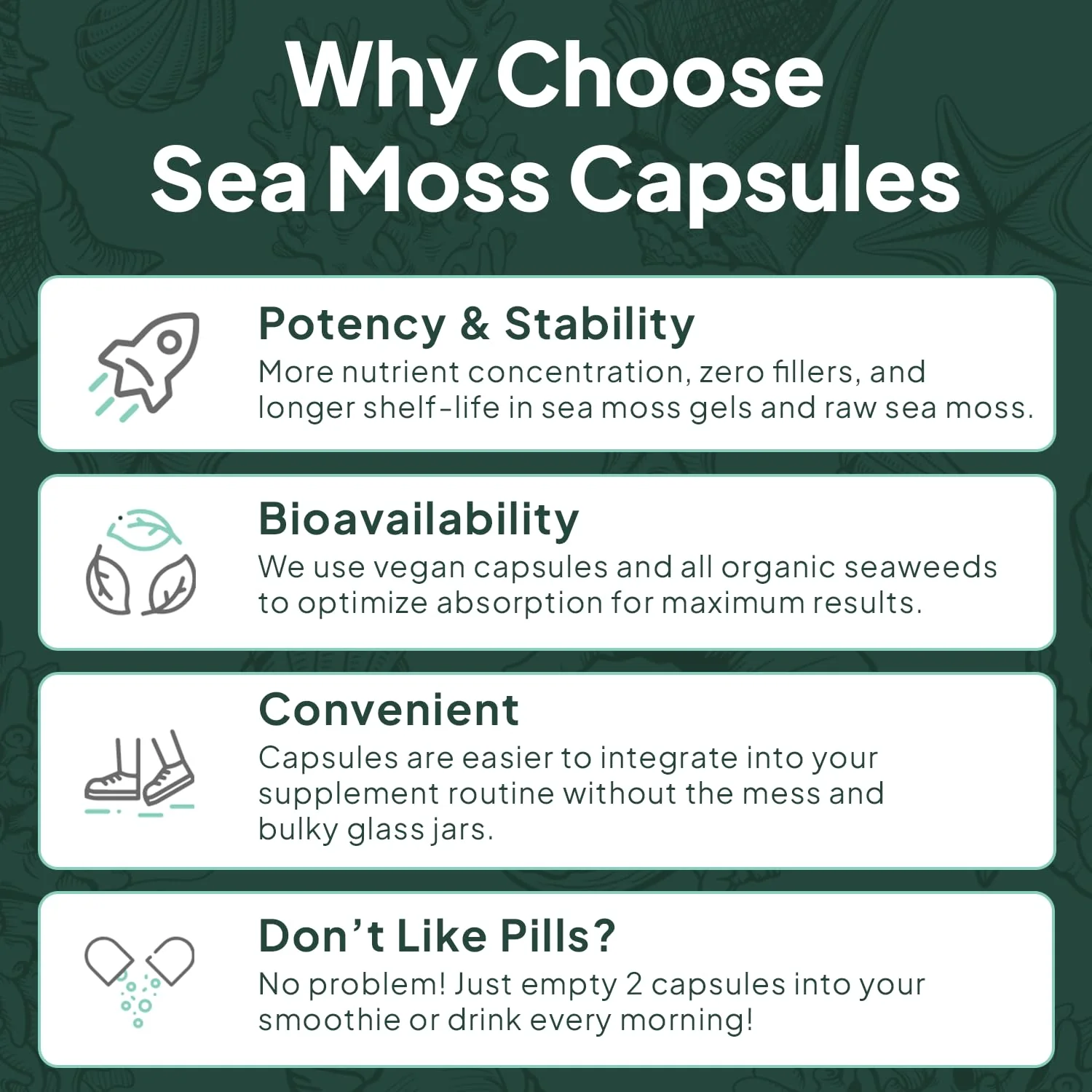 Organics Ocean Wild Sea Moss Capsules – Organic Irish Sea Moss, Chlorella, Bladderwrack & Vitamin D3 (3 Bottles) - Image 13