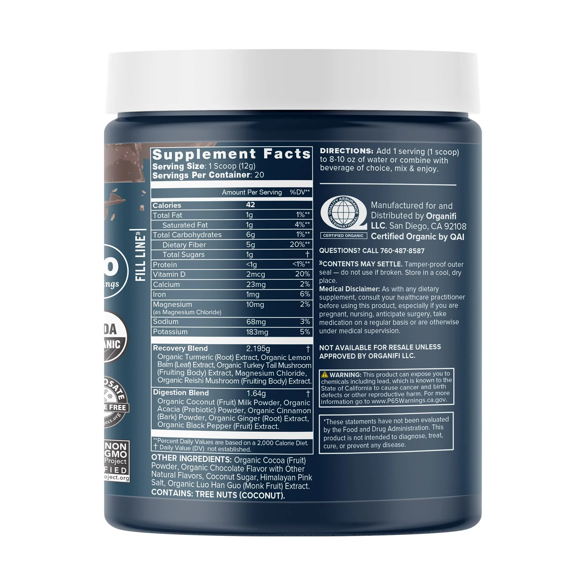 Organifi Gold Chocolate – Restful Sleep, Immune Support & Recovery | 20 Day Supply - Image 2