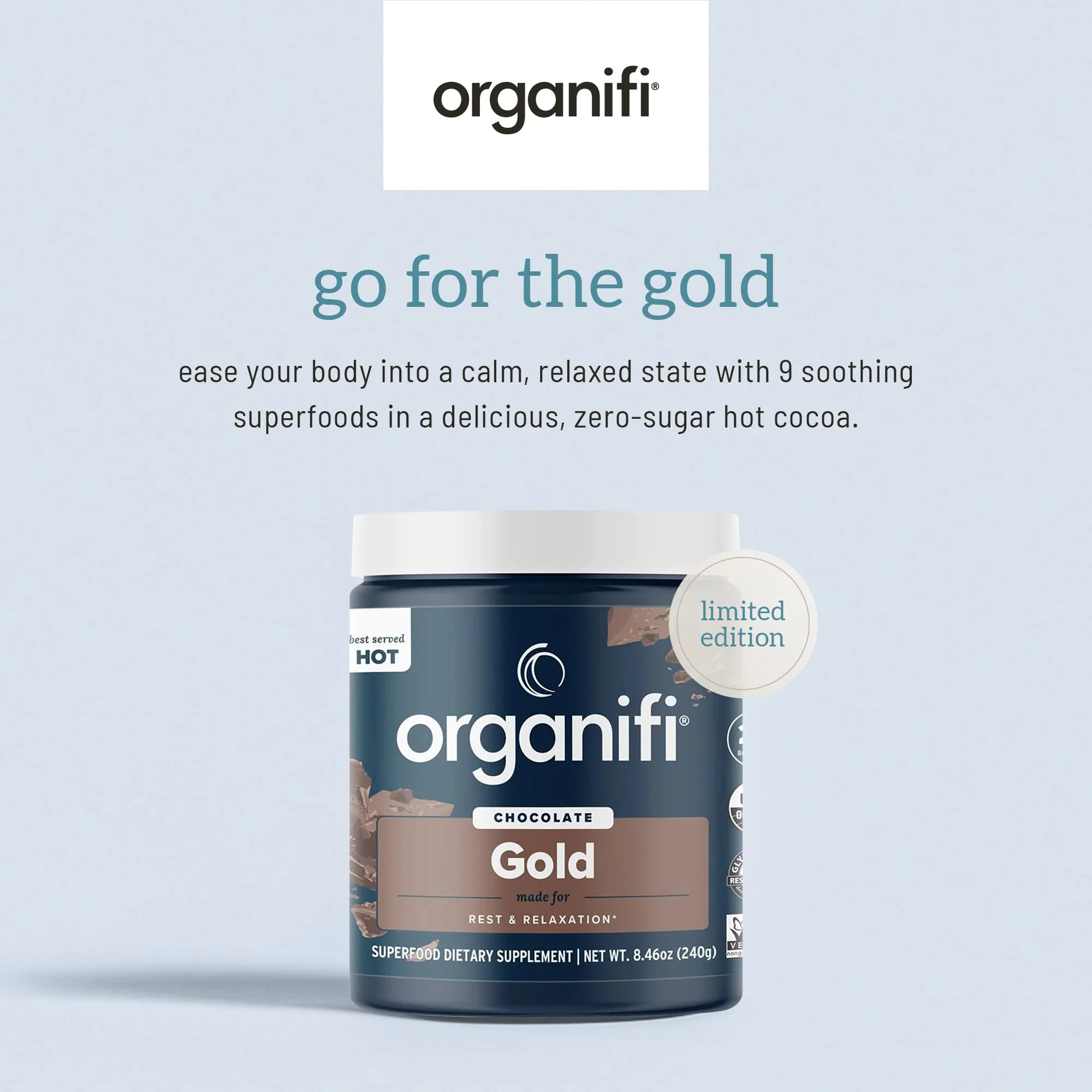 Organifi Gold Chocolate – Restful Sleep, Immune Support & Recovery | 20 Day Supply - Image 4