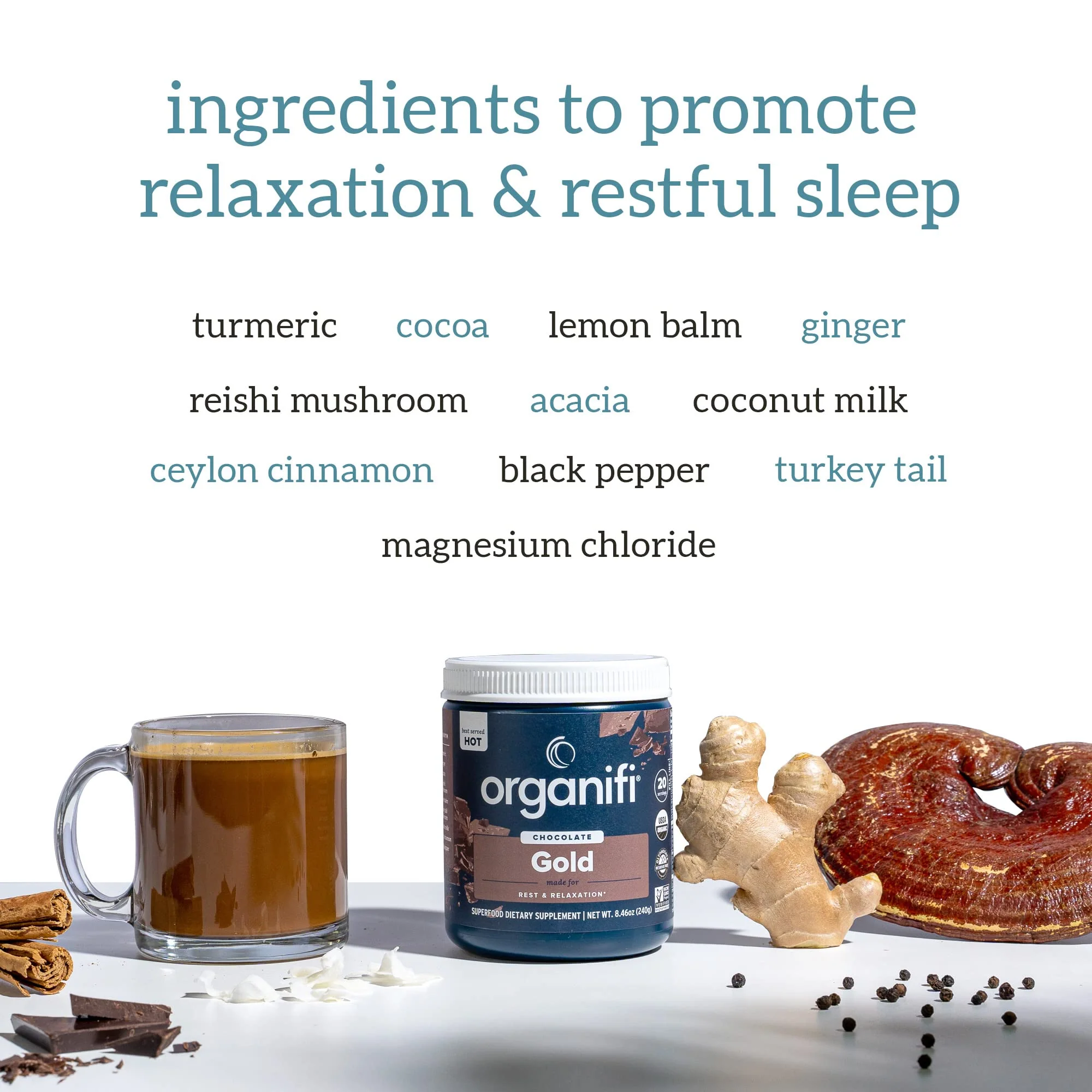 Organifi Gold Chocolate – Restful Sleep, Immune Support & Recovery | 20 Day Supply - Image 5