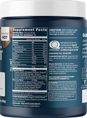 Organifi Gold — Nighttime Relaxation Powder with Turmeric & Reishi, 30 Servings - Image 2