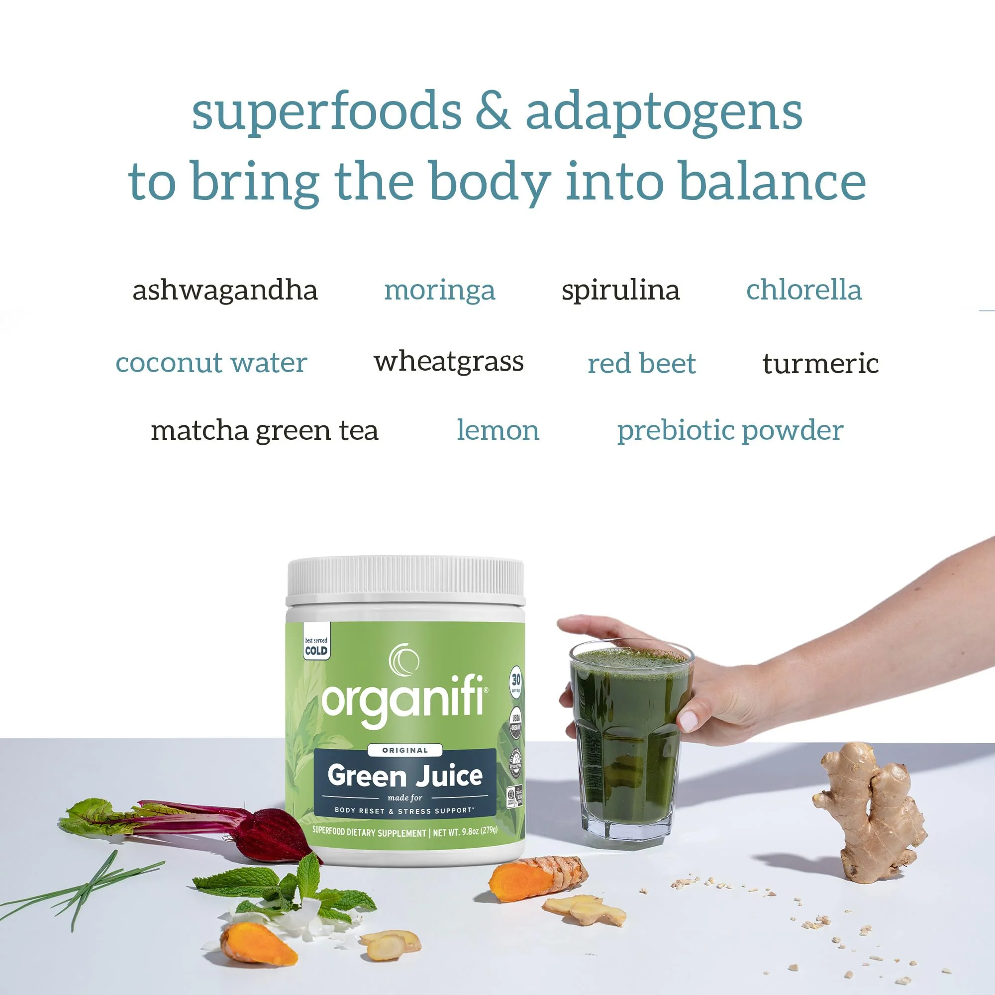 Organifi Green Juice Powder – Organic Superfoods for Energy, Cortisol Balance, Fitness Goals (30-Day Supply) - Image 5
