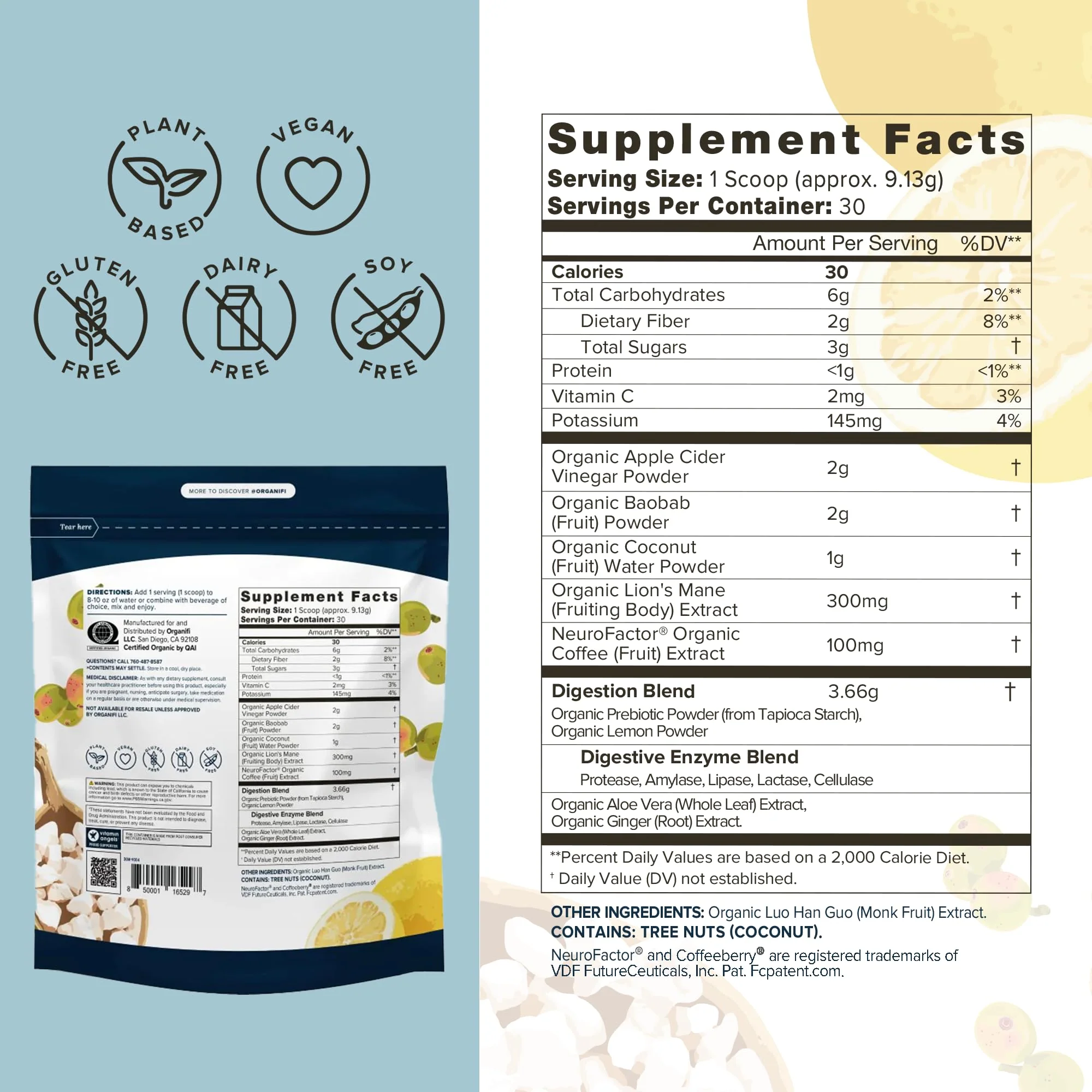 Organifi Pure – Brain Support, Focus & Clarity (Gluten-Free, Non-GMO) • 30 Servings - Image 2