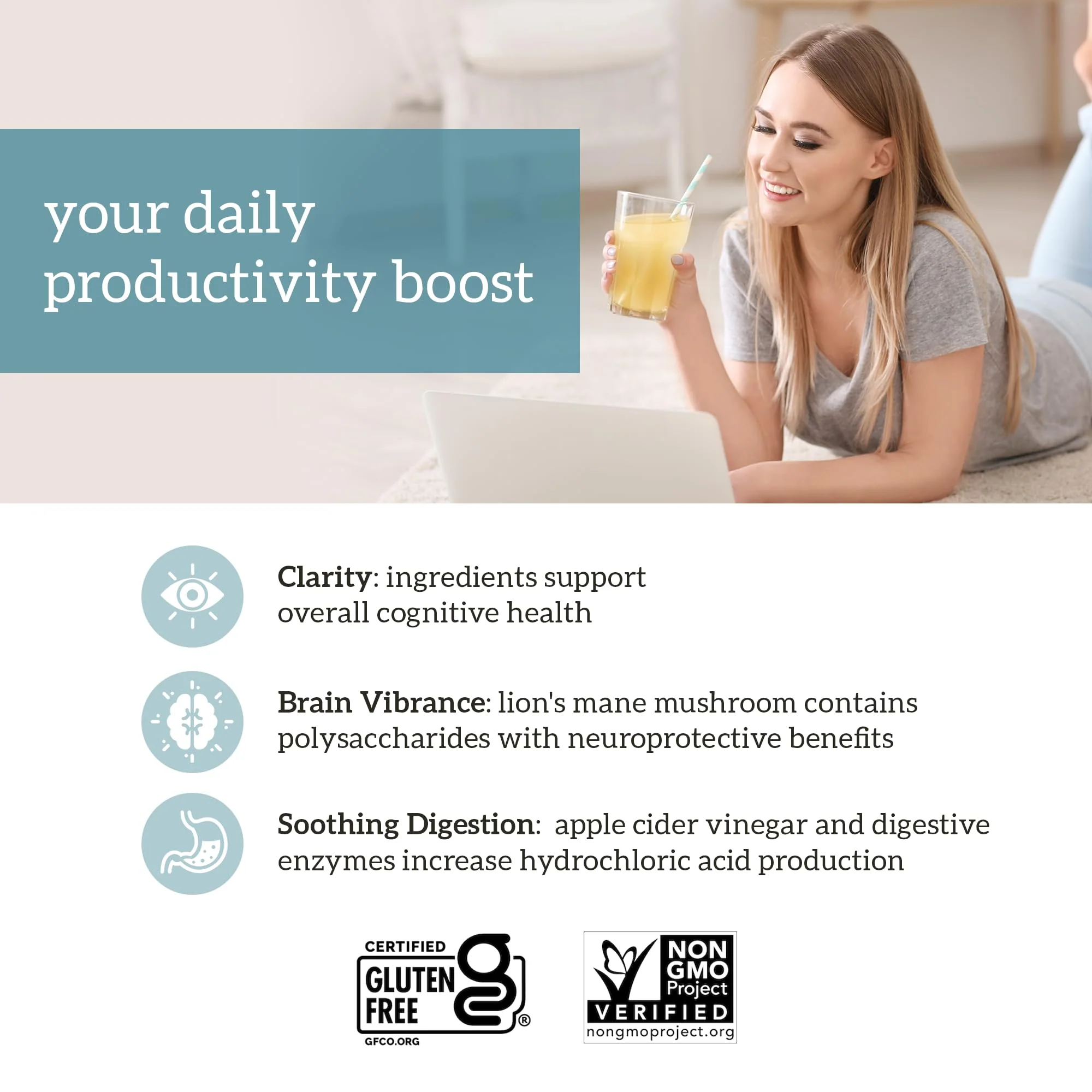 Organifi Pure – Brain Support, Focus & Clarity (Gluten-Free, Non-GMO) • 30 Servings - Image 4