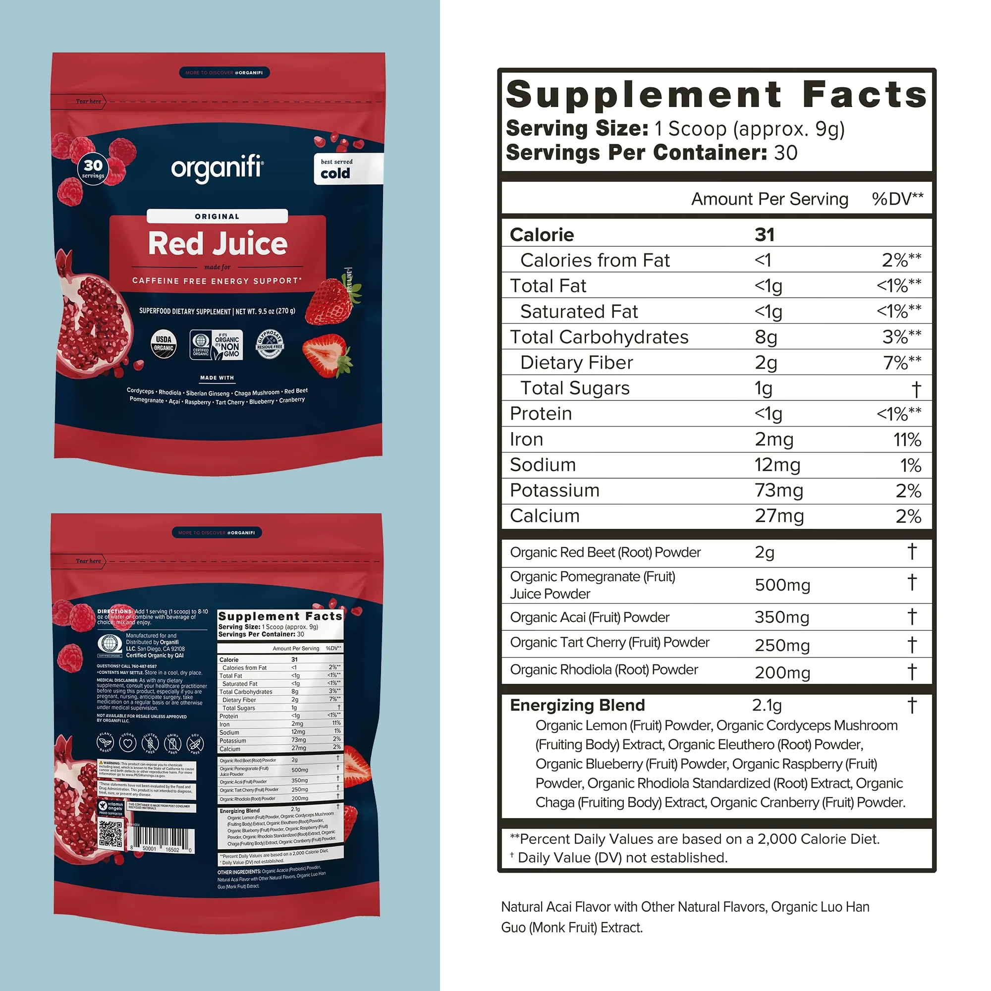 Organifi Red Juice – Energy Powder for Focus, Digestion & Immune Support | 90 Servings - Image 2