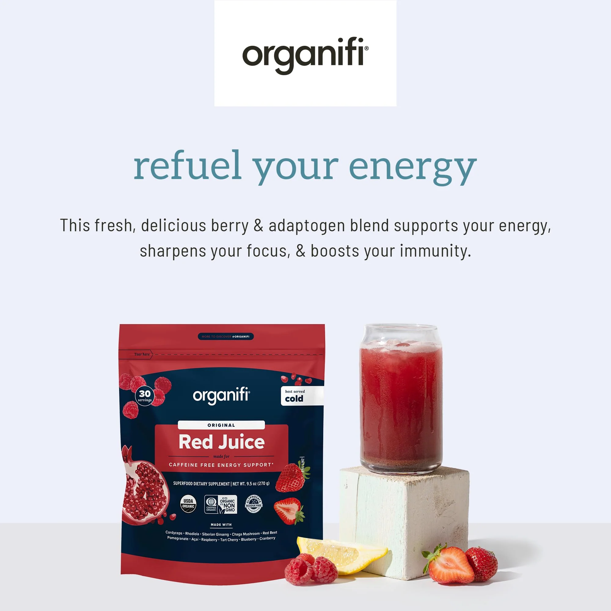 Organifi Red Juice – Energy Powder for Focus, Digestion & Immune Support | 90 Servings - Image 3
