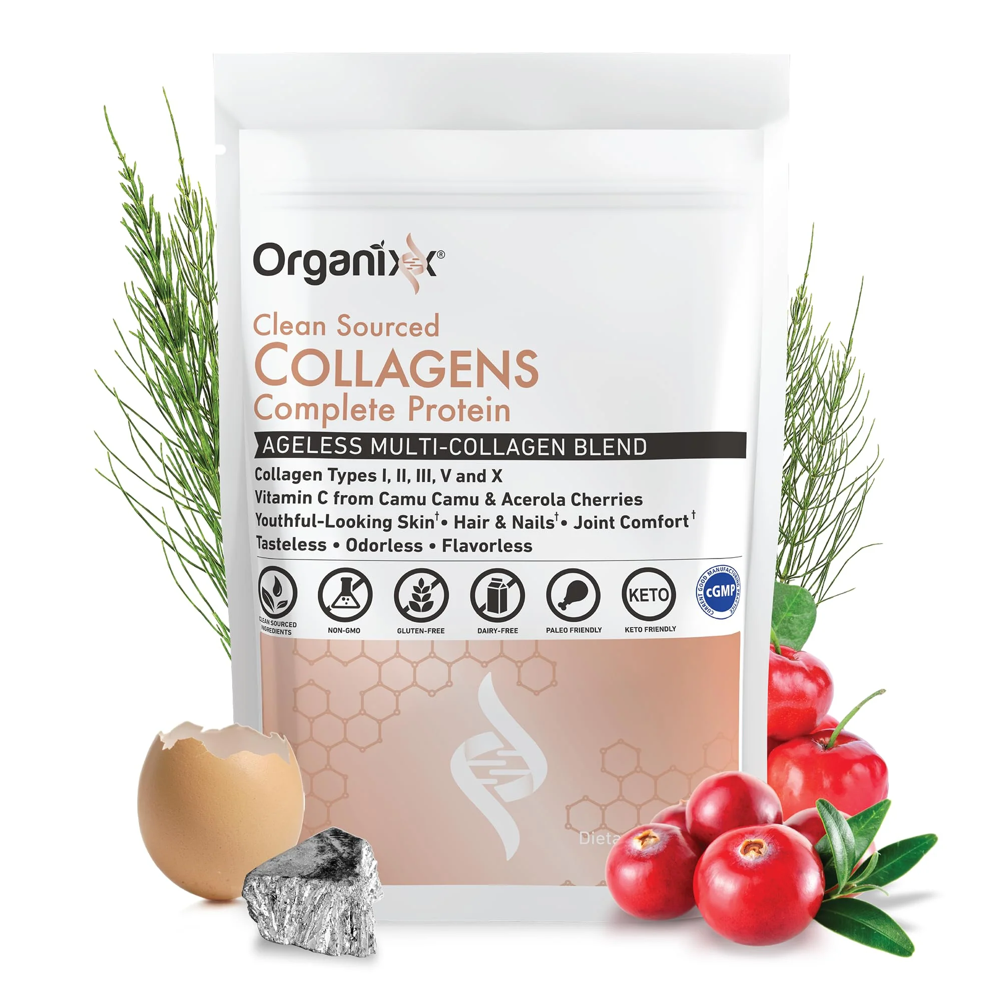 Organixx Collagen Peptides Powder with Vitamin C – Unflavored, 30 Servings - Image 8