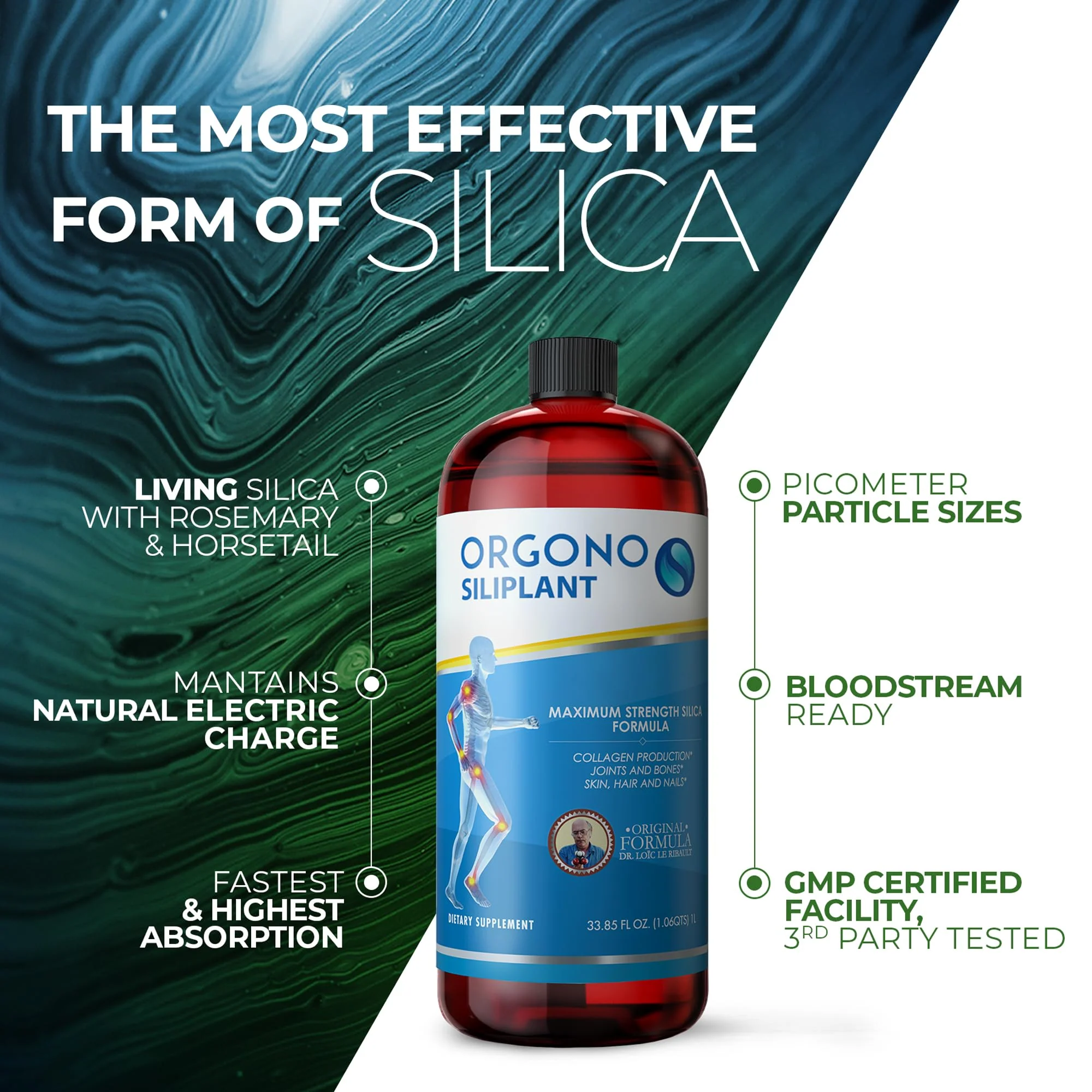 Orgono Living Silica Siliplant – Vegan Collagen Booster for Joints, Skin, Hair & Nails | 66 Servings - Image 11