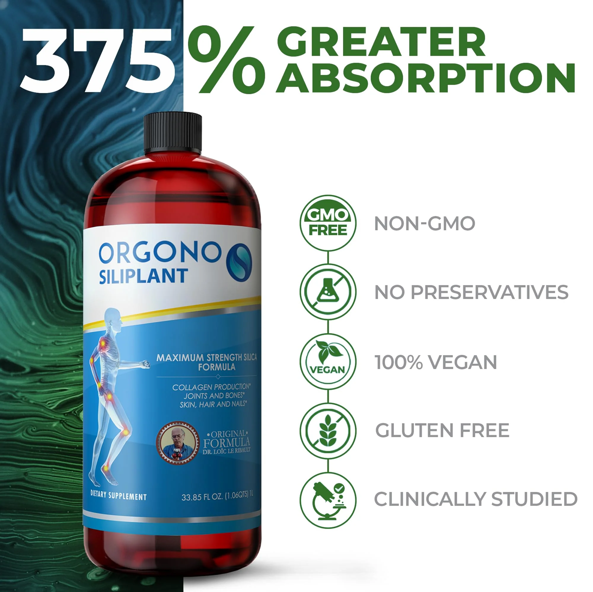 Orgono Living Silica Siliplant – Vegan Collagen Booster for Joints, Skin, Hair & Nails | 66 Servings - Image 12