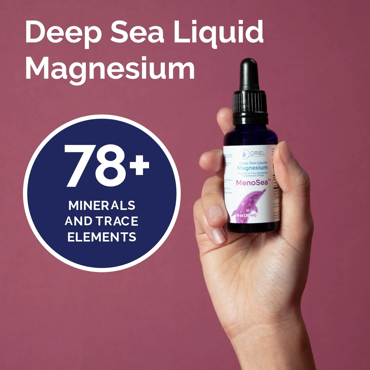 Oriel Liquid Magnesium Drops Menosea – Rapid Absorption, Free Ion Magnesium, 78 Trace Elements, Menopause Wellness - Image 6