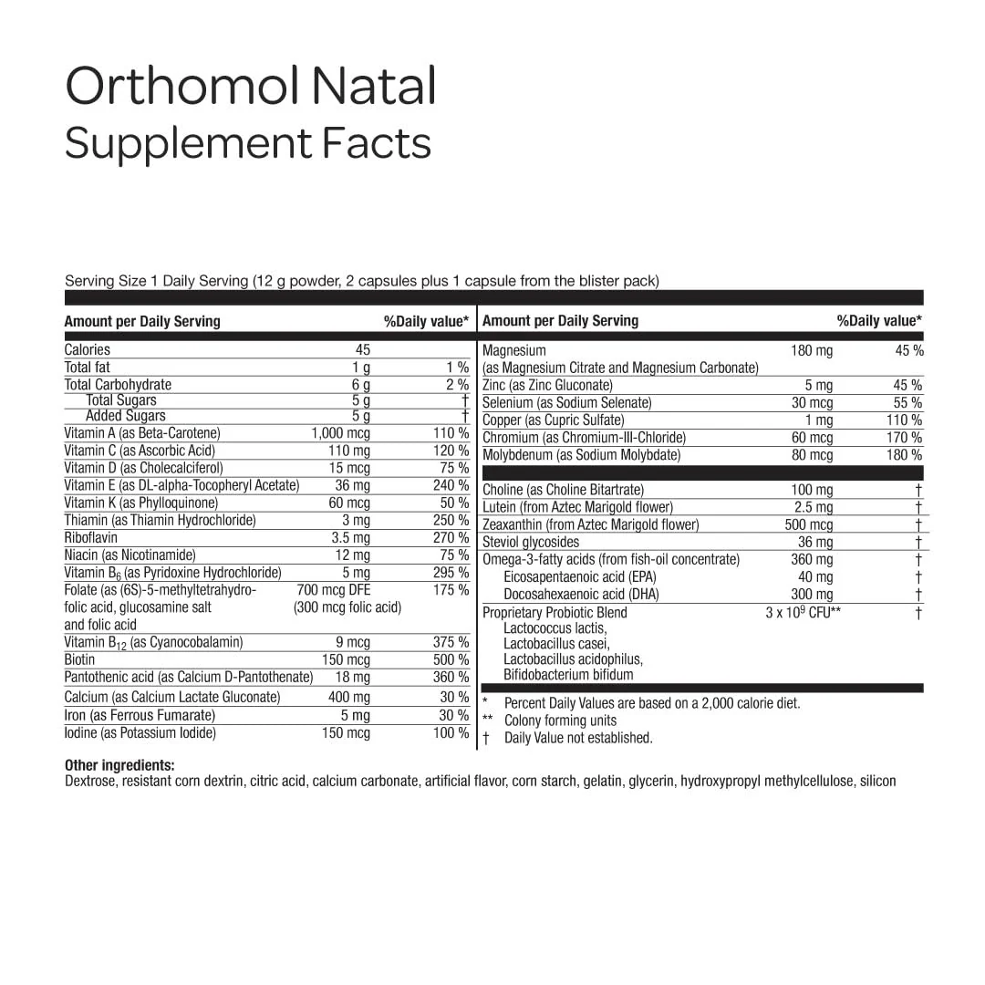 Orthomol Natal Prenatal Nutrition for Fertility, Pregnancy & Lactation | 30 Daily Packs - Image 4