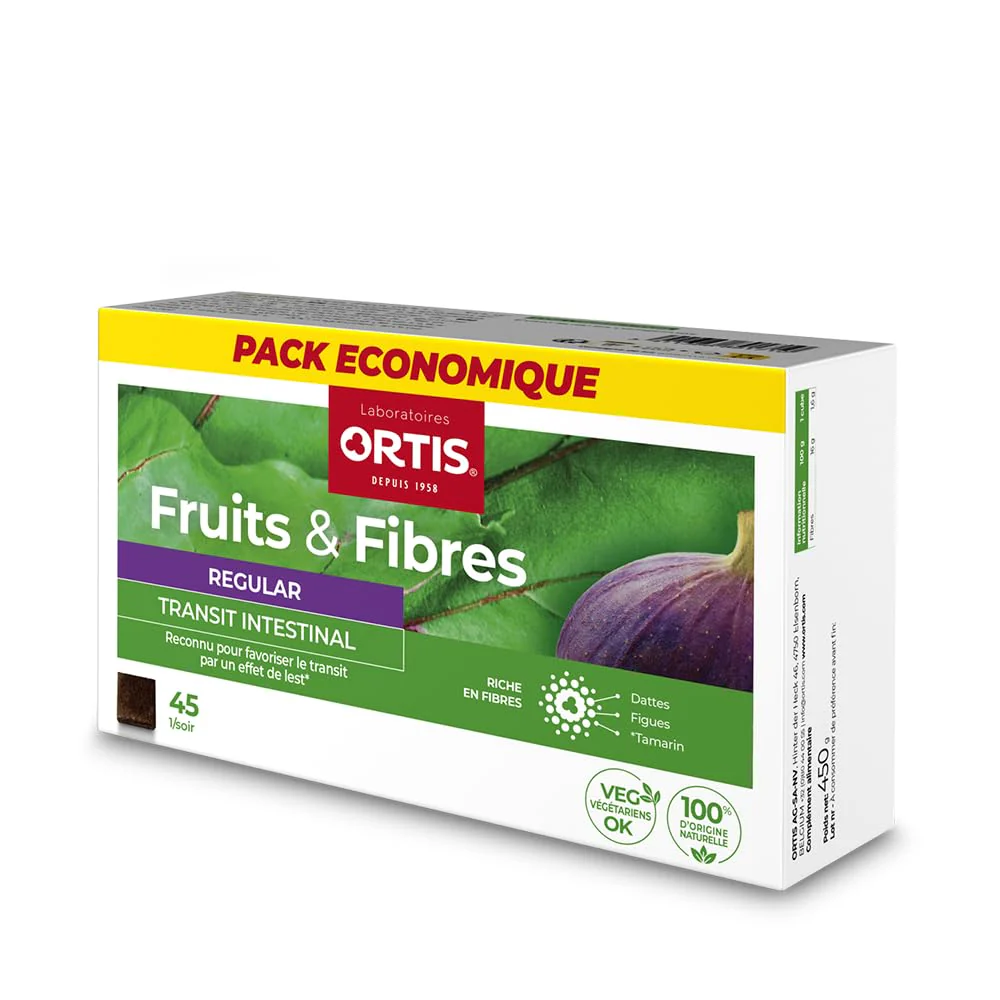 Ortis Fruits & Fibres Regular 45 Squares to Chew – Nutritional Supplement