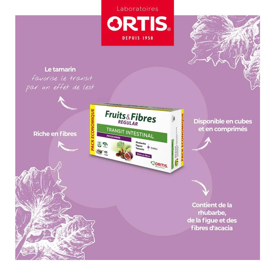 Ortis Fruits & Fibres Regular 45 Squares to Chew – Nutritional Supplement - Image 4