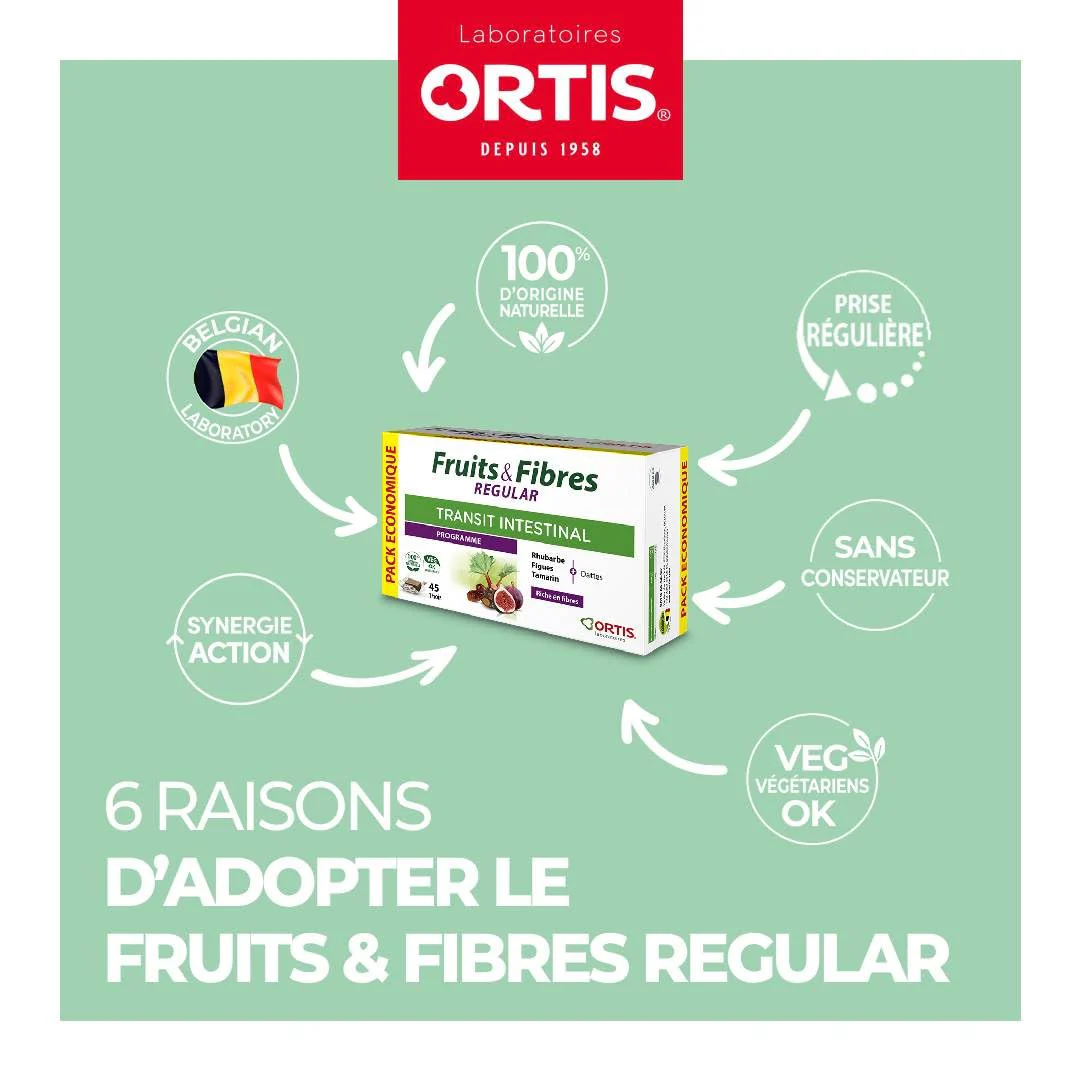Ortis Fruits & Fibres Regular 45 Squares to Chew – Nutritional Supplement - Image 6