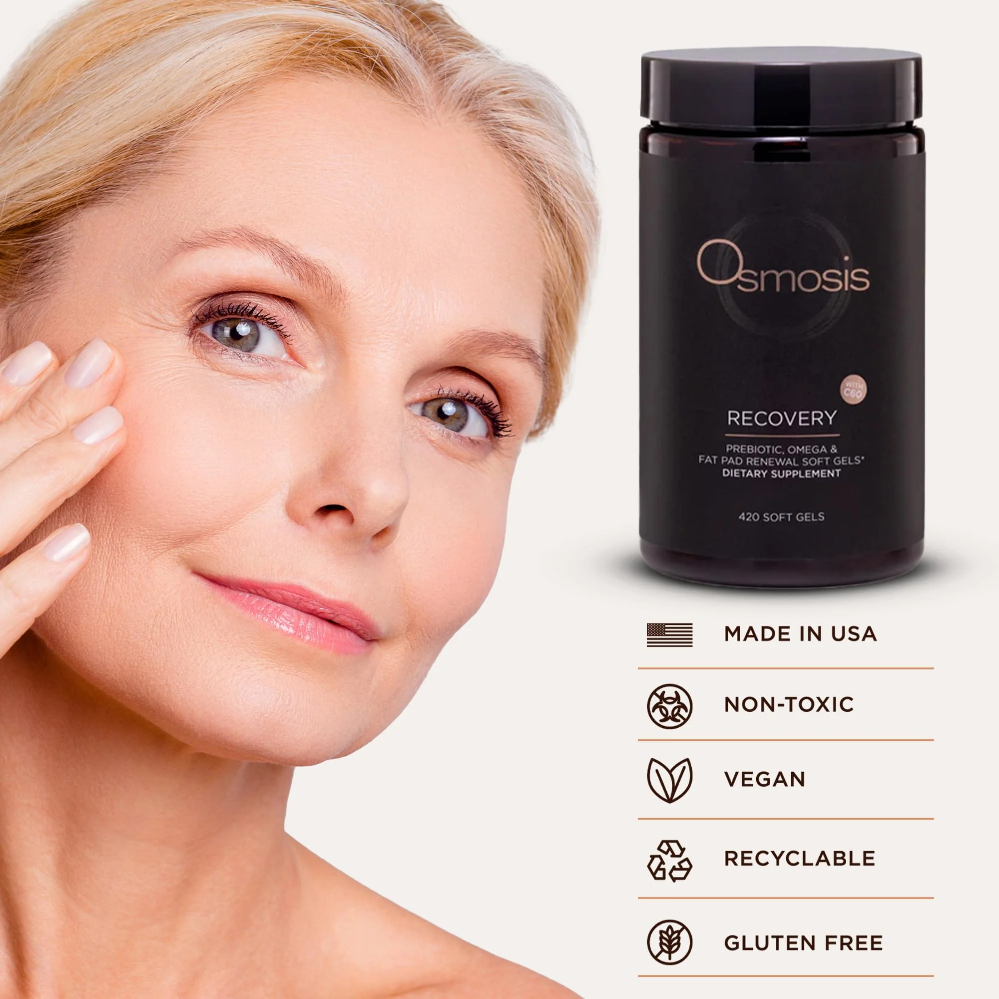 OSMOSIS Recovery – Facial Volume Renewal, 420 Soft Gel Caps - Image 6