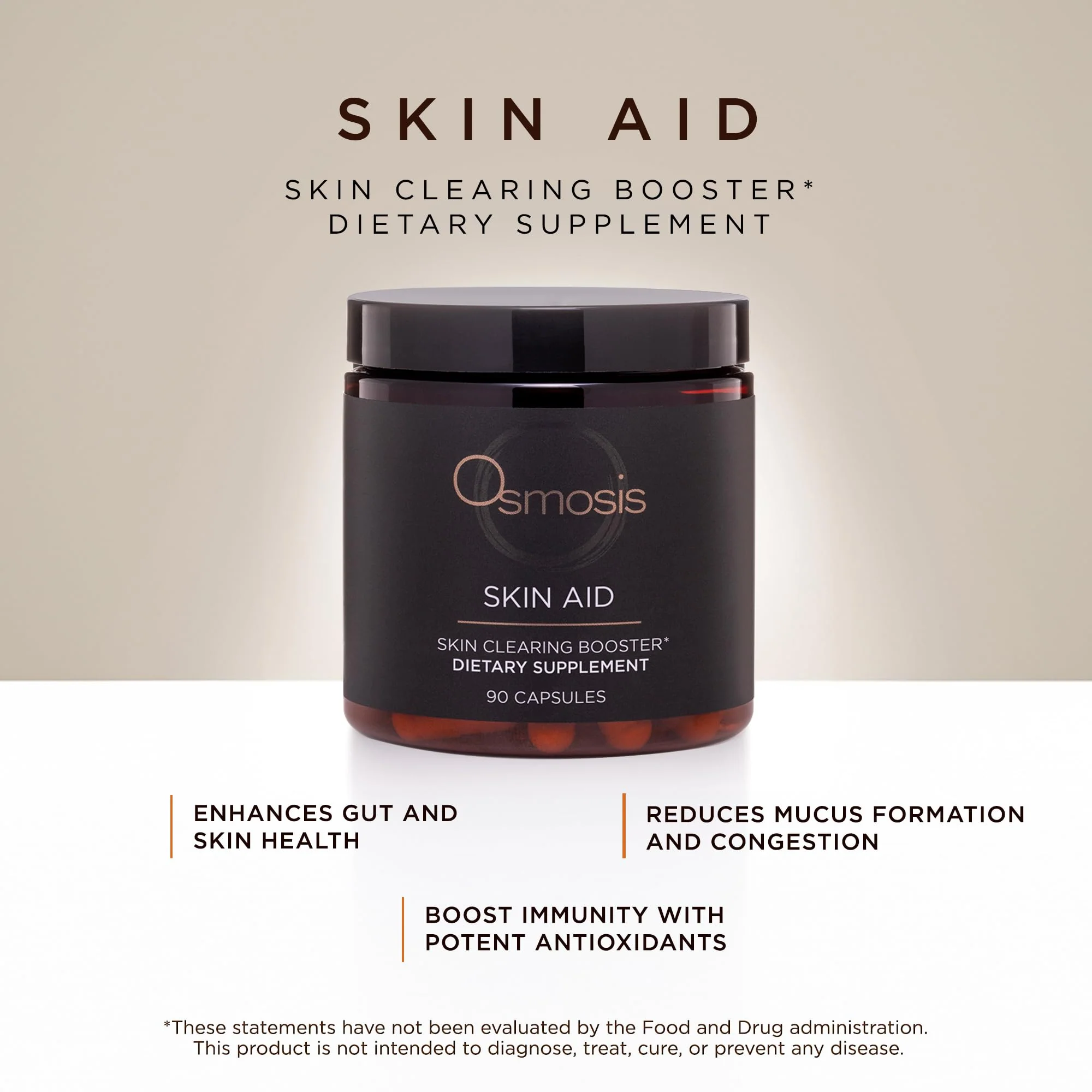 OSMOSIS Skin Aid Daily Supplement – Microbiome & Immunity Support, Vitamin A for Acne-Prone Skin | 90 Count - Image 2