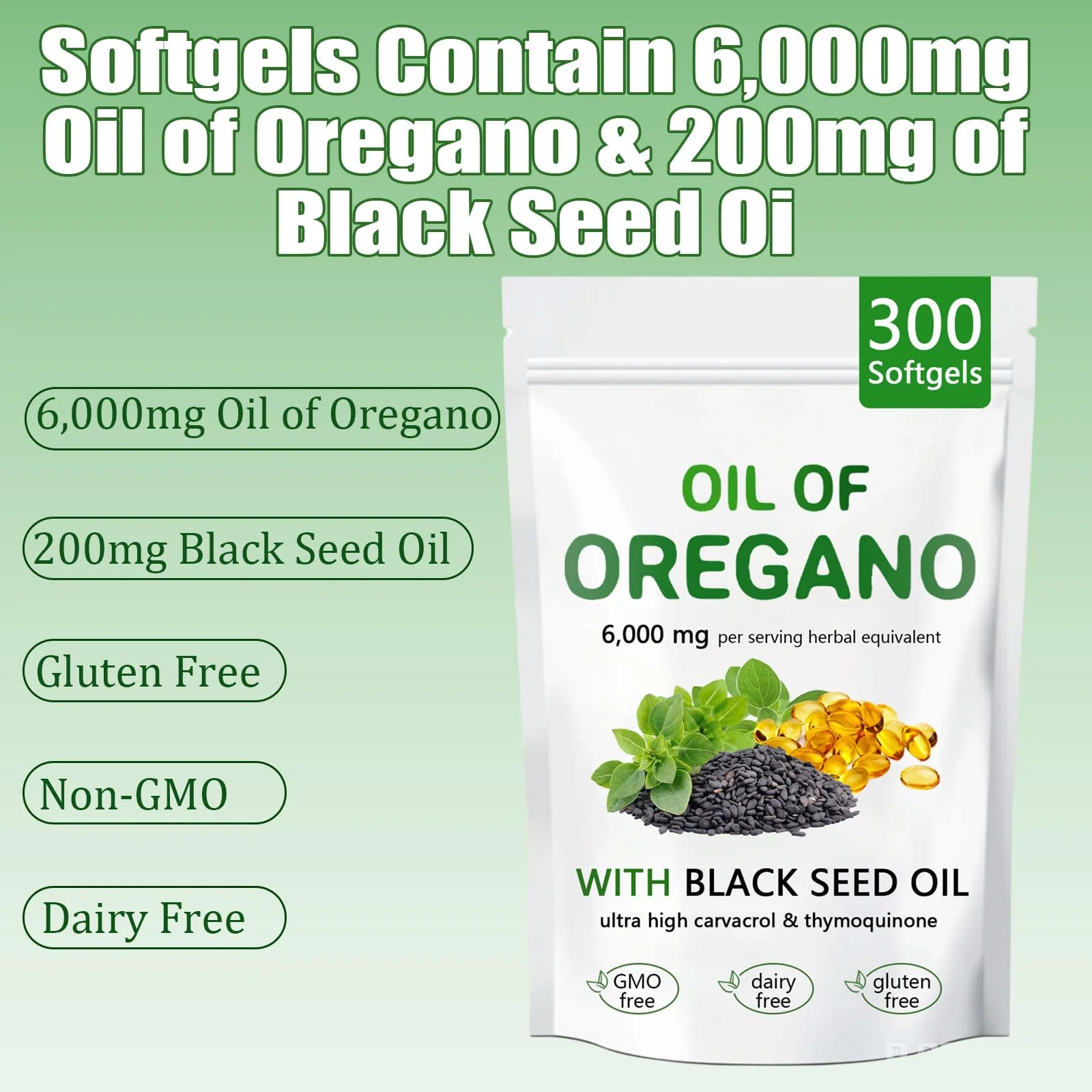 Ovela Oil of Oregano with Black Seed Oil – 2-in-1 Oregano Capsules, Immune Support, 300 Softgels - Image 5