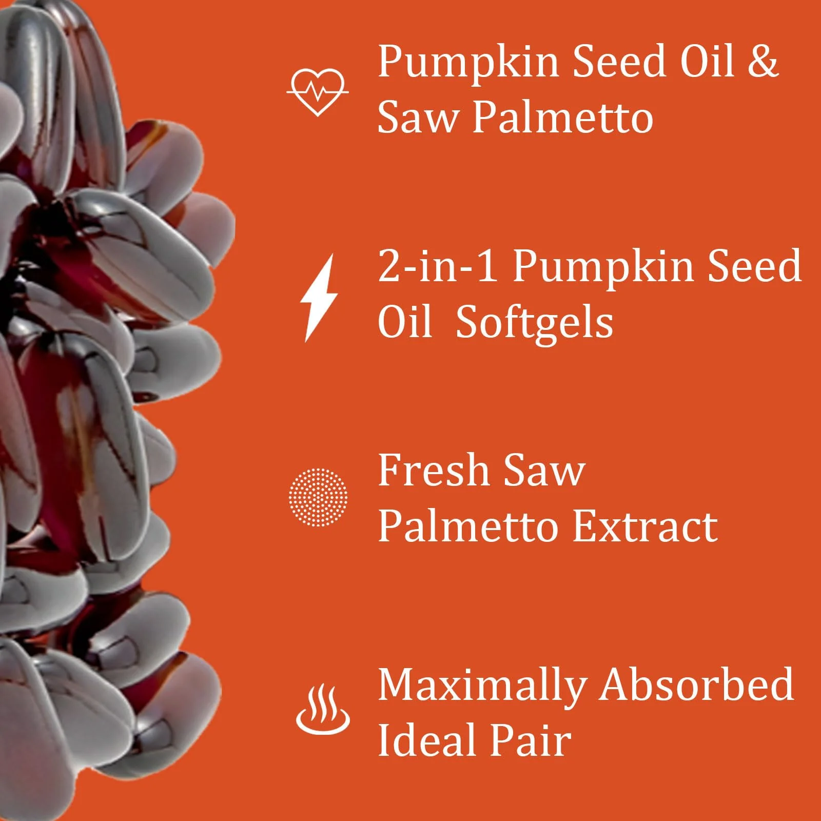 Ovela Pumpkin Seed Oil Capsules 3000mg with Saw Palmetto | Non-GMO, Gluten-Free - Image 2