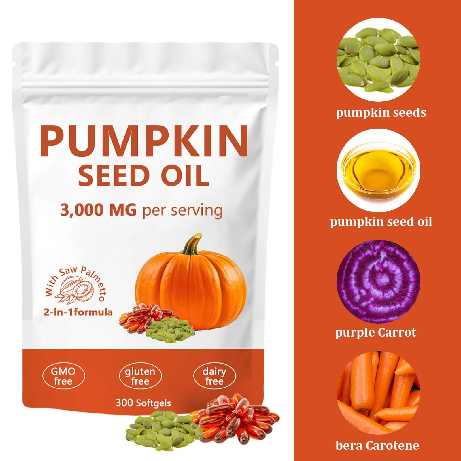 Ovela Pumpkin Seed Oil Capsules 3000mg with Saw Palmetto | Non-GMO, Gluten-Free - Image 4