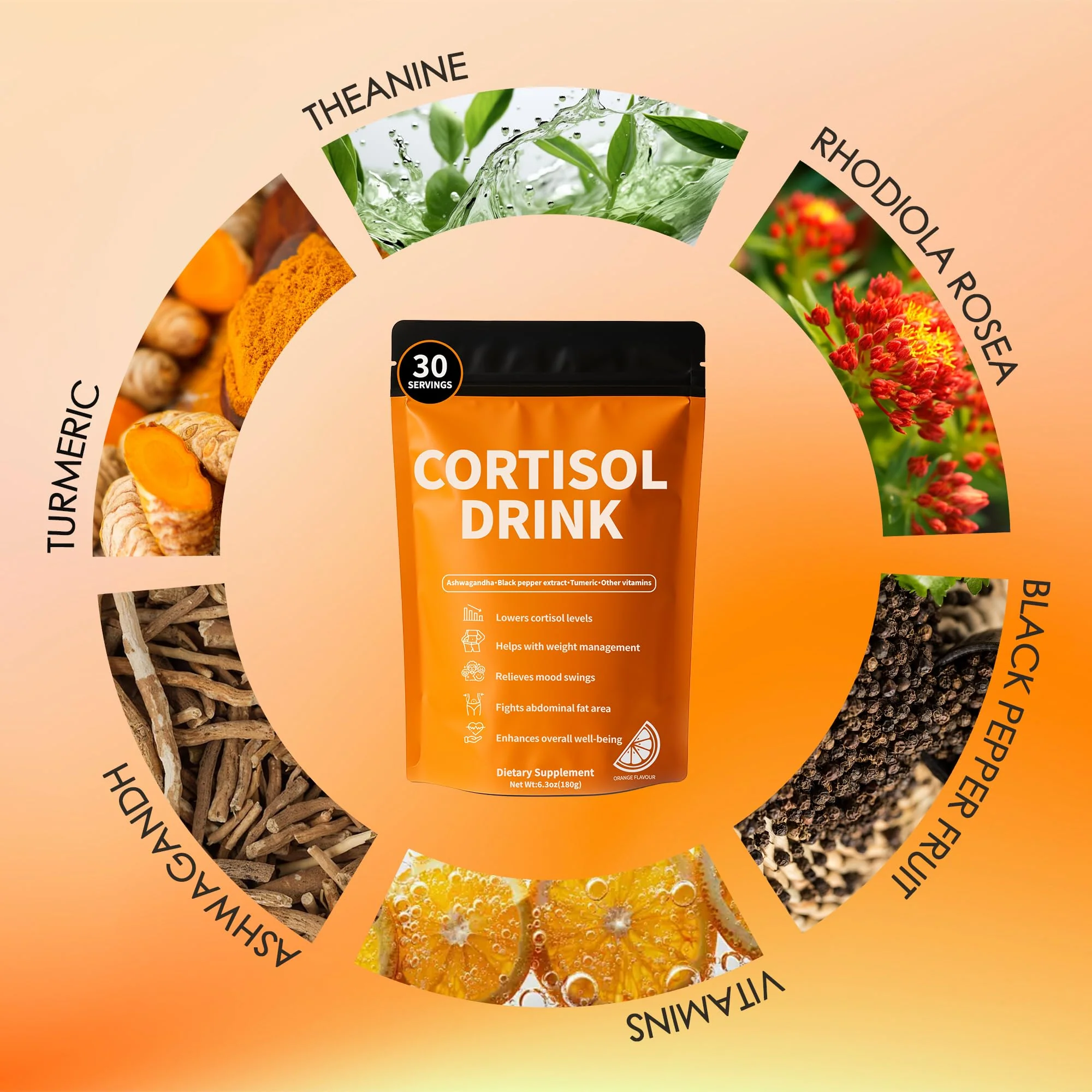 oviaapo Cortisol Drink Powder – Natural Relaxation, Focus & Calm Mood Support - Image 4
