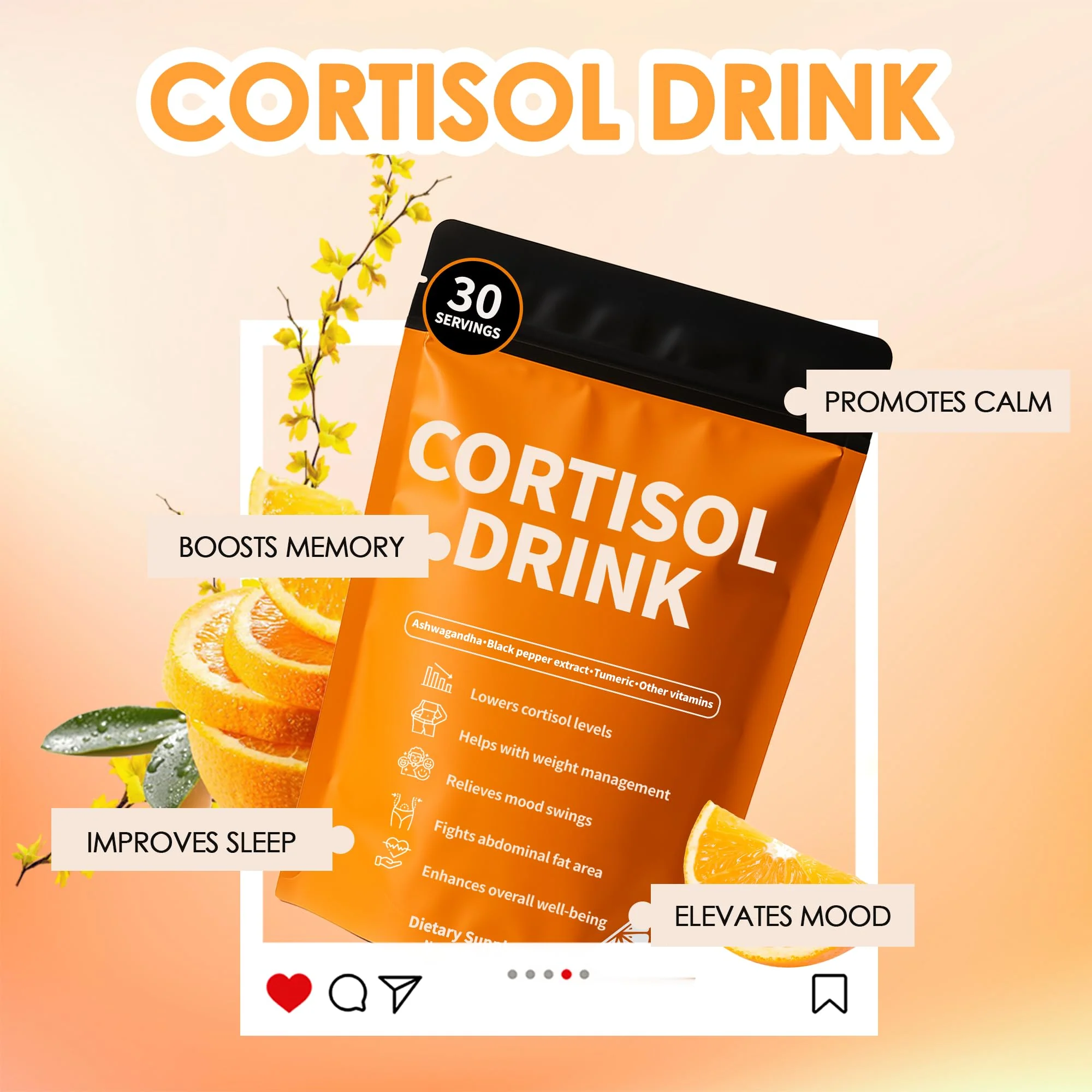 oviaapo Cortisol Drink Powder – Natural Relaxation, Focus & Calm Mood Support - Image 8