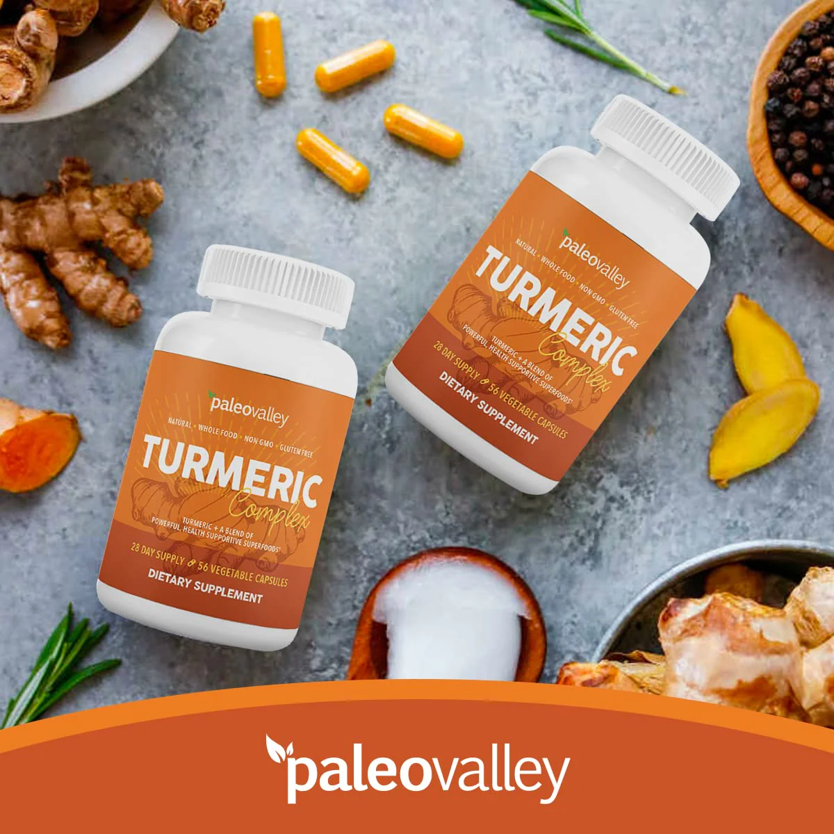Paleovalley Organic Turmeric Complex – Full Spectrum Turmeric + Superfoods | 56 Vegetarian Capsules - Image 7