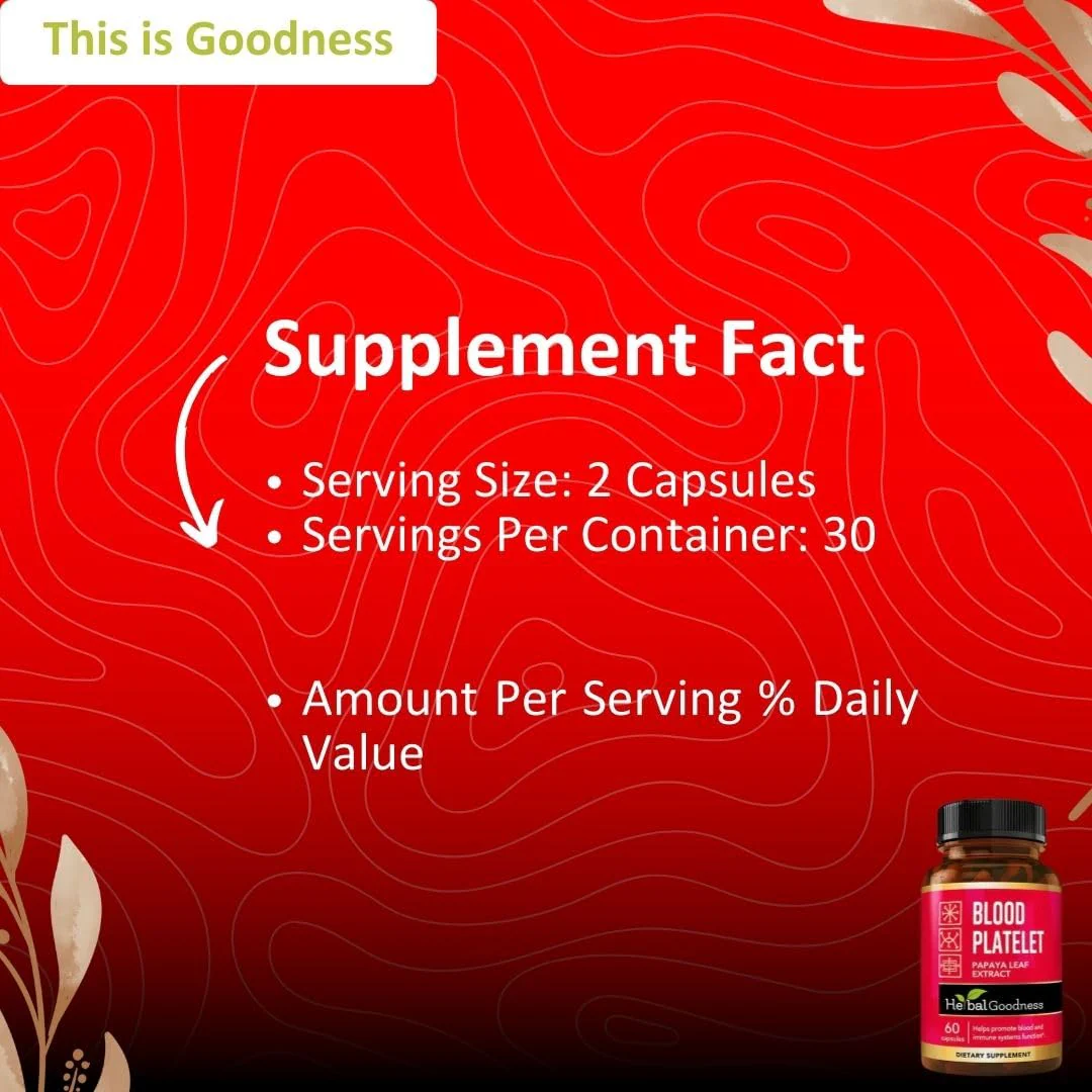 Papaya Leaf Blood Platelet Capsules - 60/600mg, 20x Strength | Herbal Goodness | Made in USA - Image 9