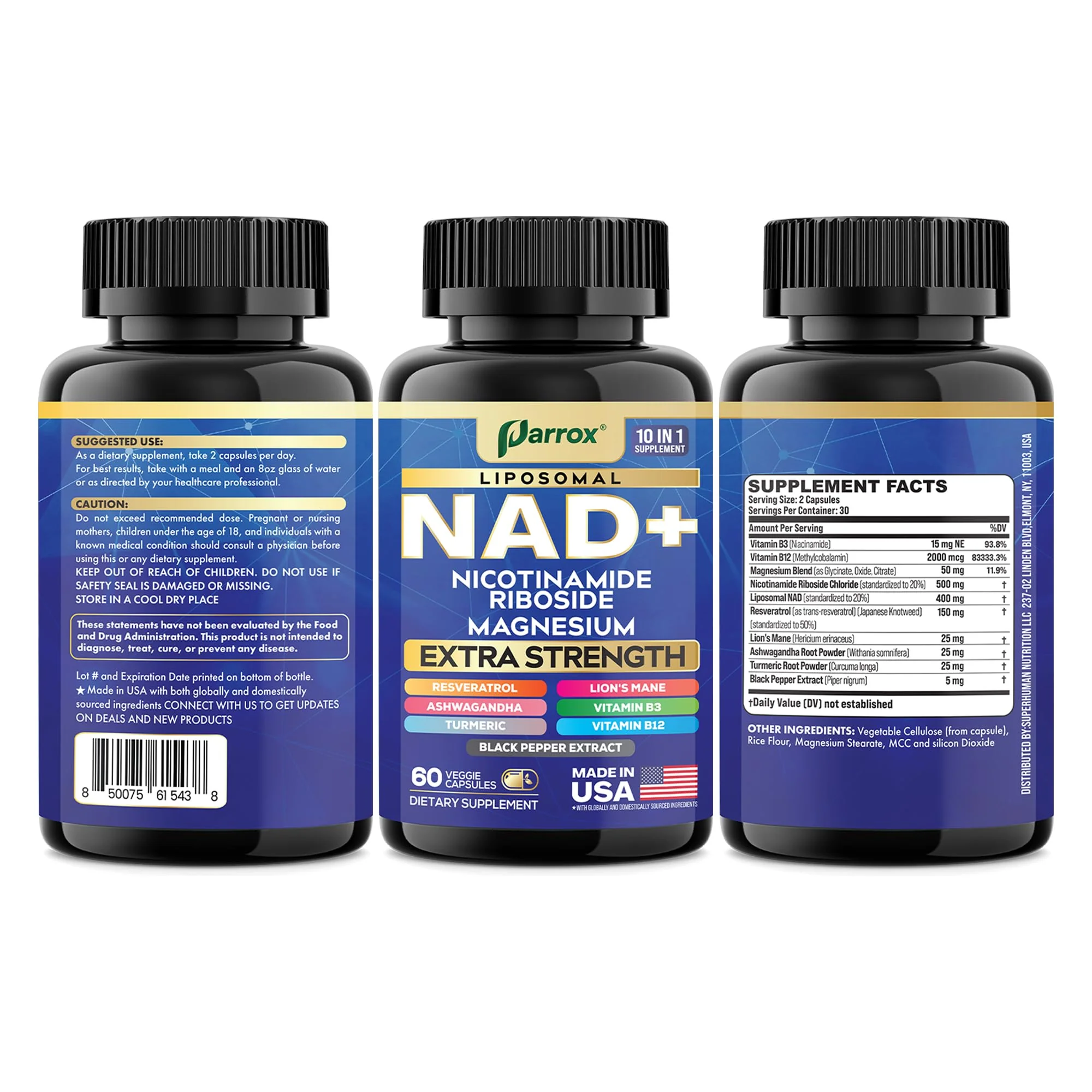 Parrox NAD+ 10-in-1 Supplement with Liposomal NAD+ - 2-Pack - Image 7