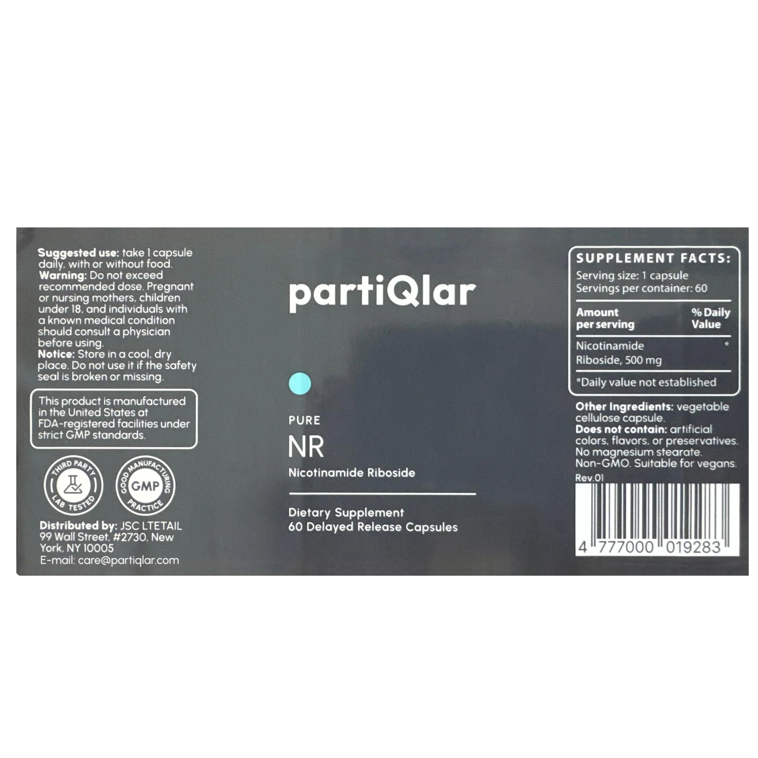 partiQlar Nicotinamide Riboside (NR) 500mg – NR Supplement for Cellular Health, Energy & Metabolism Support – 2-Month Supply (60 Capsules) - Image 11