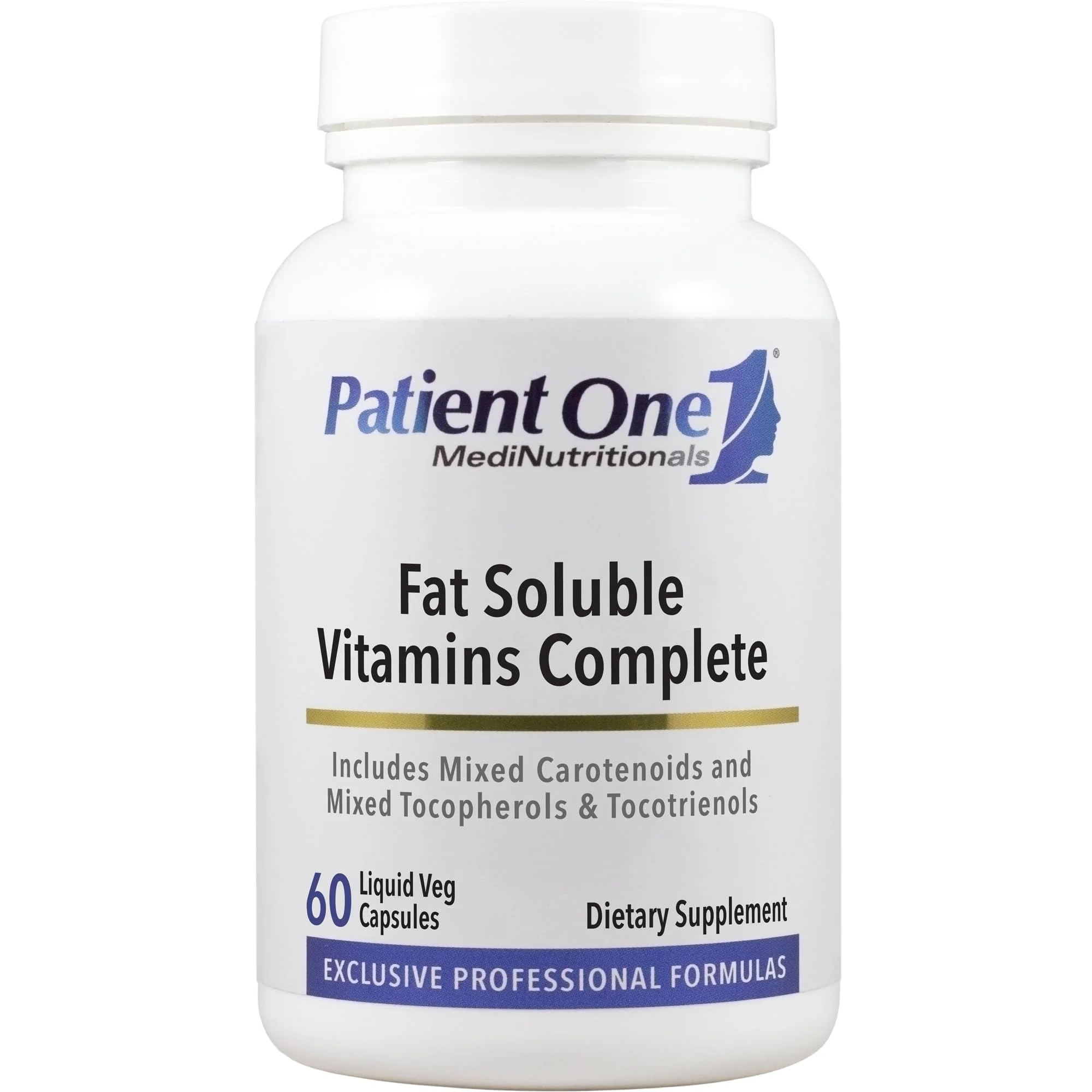 Patient One Fat Soluble Vitamins Complete | Vitamin A, D, E, K | Carotenoids & More | 60 Capsules | Whole-Body Wellness