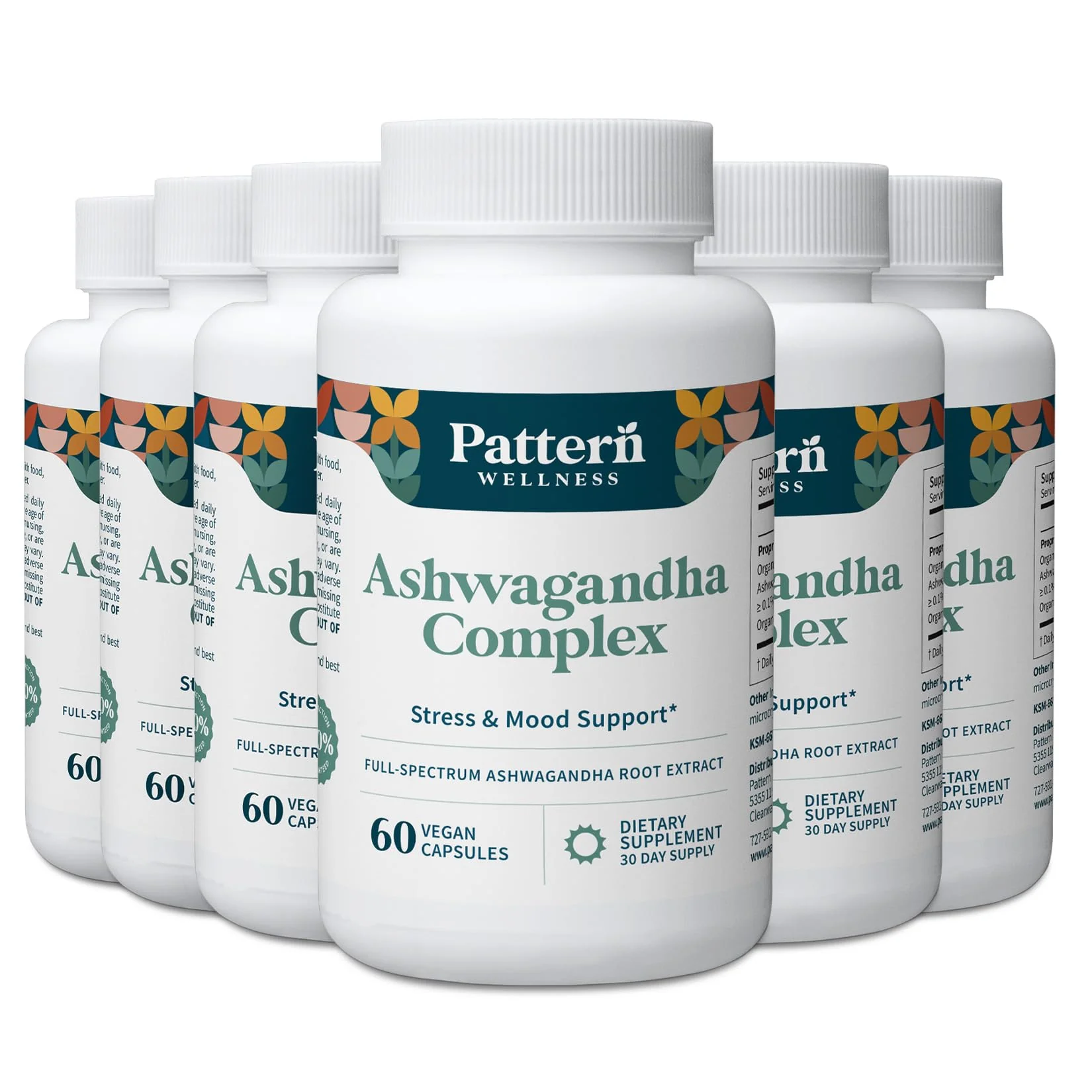 Pattern Wellness Ashwagandha Complex - Organic KSM-66 & Black Pepper - Stress Response & Energy Balance - 360 Vegan Capsules - Image 9