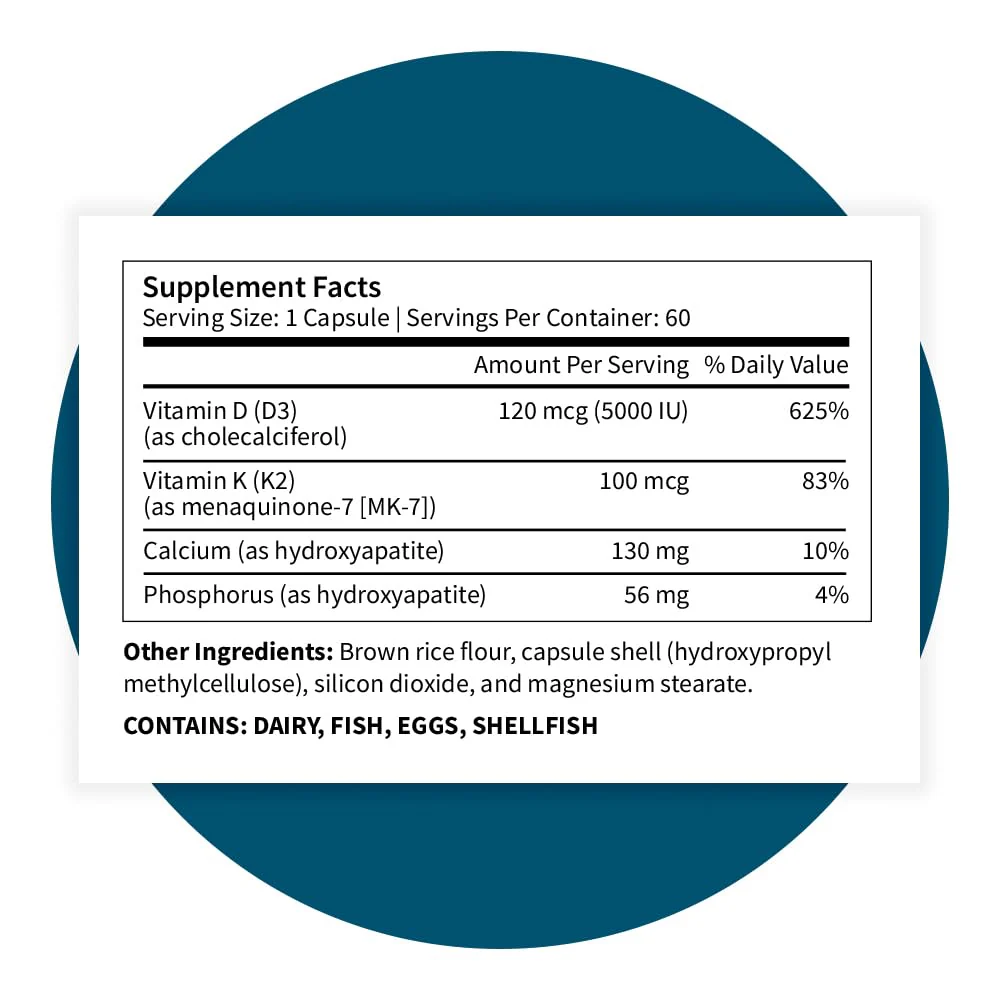 Pattern Wellness Vitamin K2 and D3 with Calcium - Bone Health, Circulatory & Immune Support - Non-GMO - 60 Capsules - Image 18