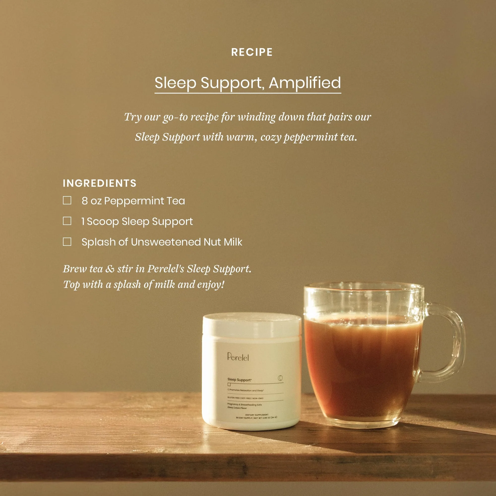 Perelel Sleep Support Magnesium Powder Blend — Lemon Balm, Honey Lemon Flavor - Image 8