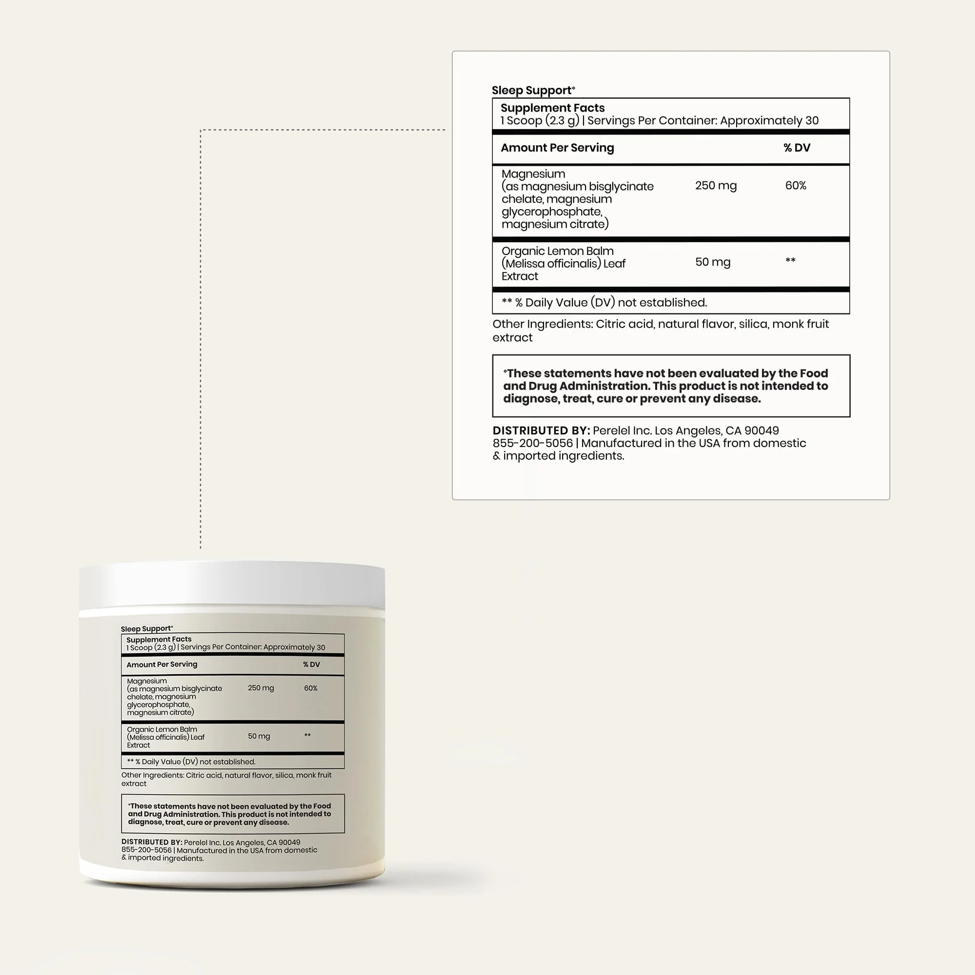 Perelel Sleep Support Magnesium Powder Blend — Lemon Balm, Honey Lemon Flavor - Image 9