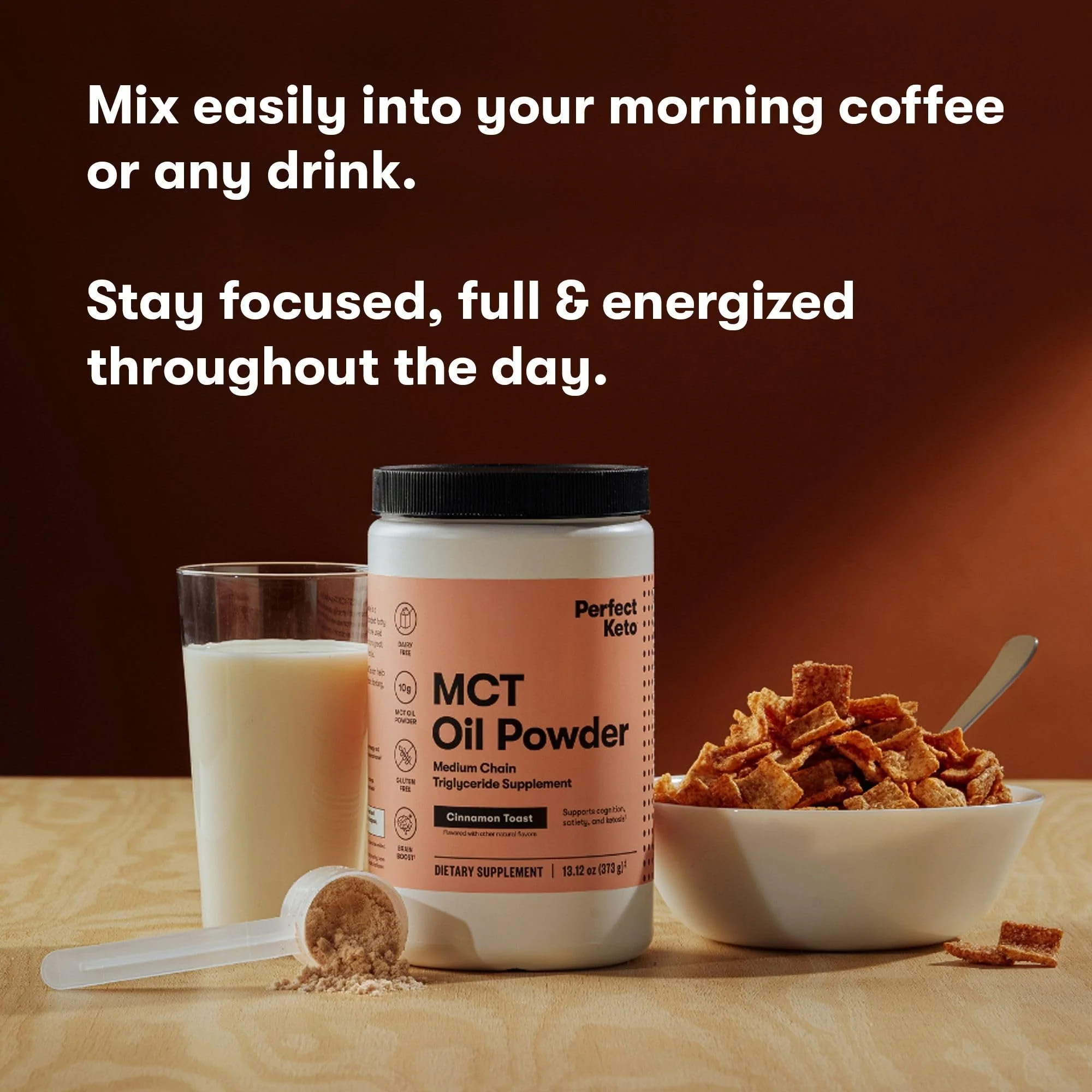 Perfect Keto 7g MCT Oil Powder – Cinnamon Toast, Non-Dairy Keto Coffee Creamer, 30 Servings - Image 10