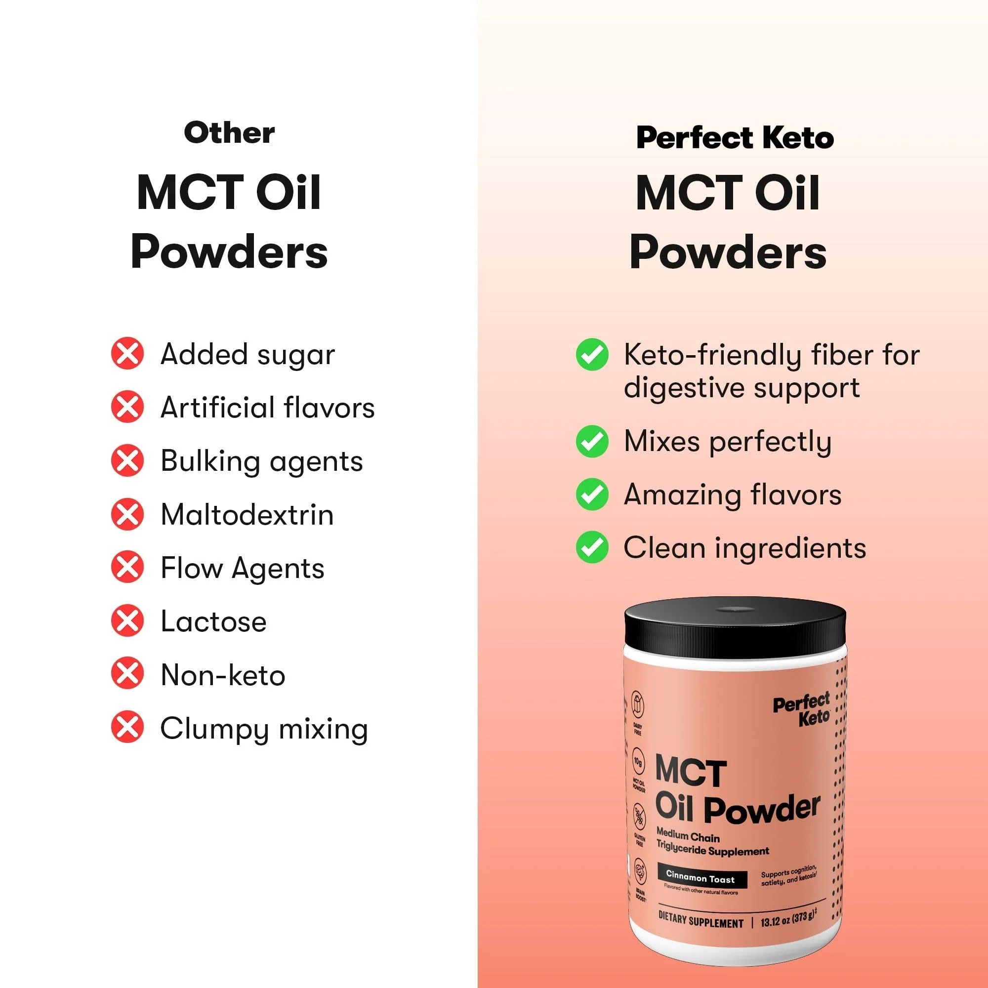 Perfect Keto 7g MCT Oil Powder – Cinnamon Toast, Non-Dairy Keto Coffee Creamer, 30 Servings - Image 3