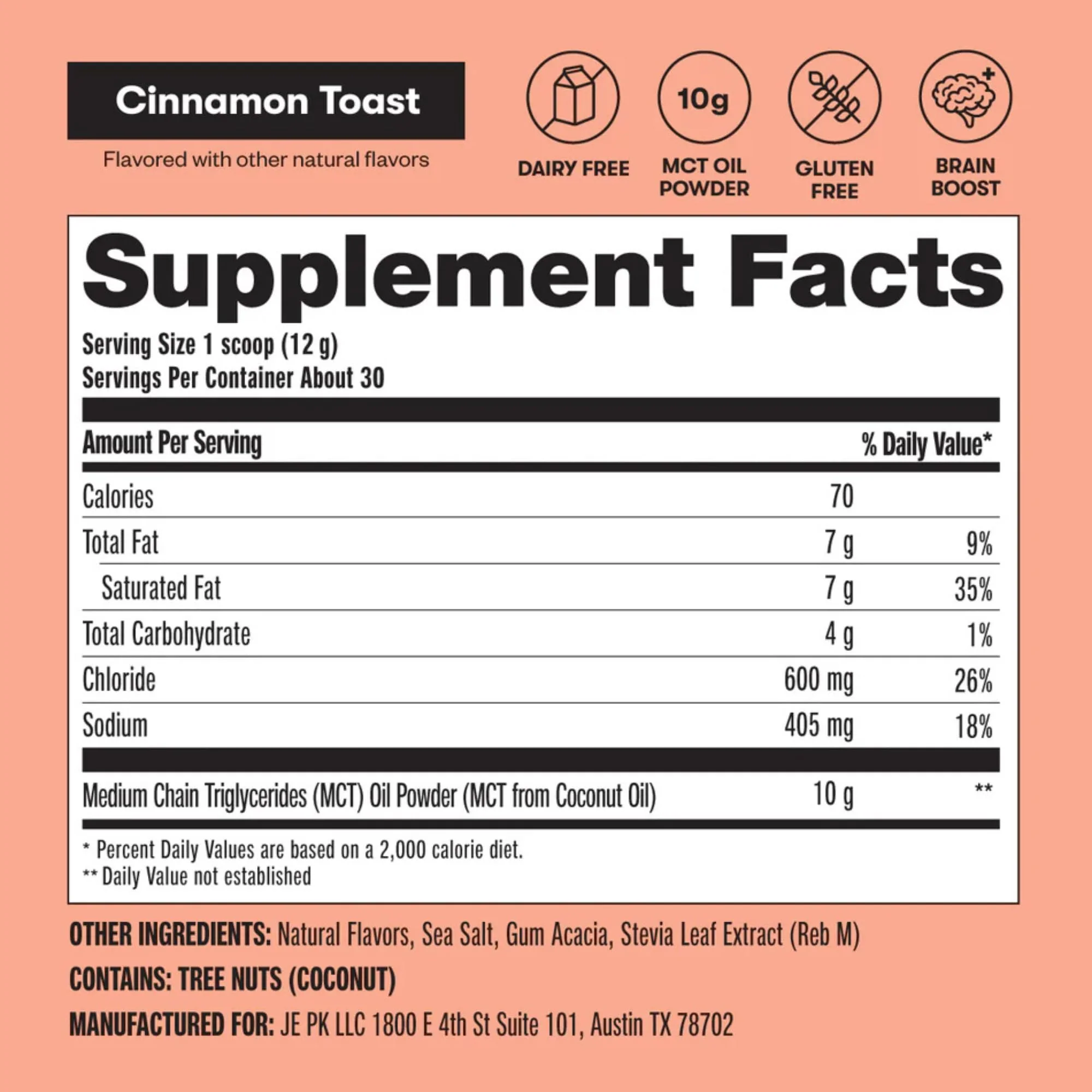 Perfect Keto 7g MCT Oil Powder – Cinnamon Toast, Non-Dairy Keto Coffee Creamer, 30 Servings - Image 8
