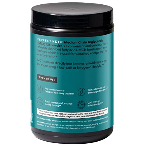 Perfect Keto 7g MCT Oil Powder – Dairy-Free Keto Coffee Creamer, 30 Servings - Image 11