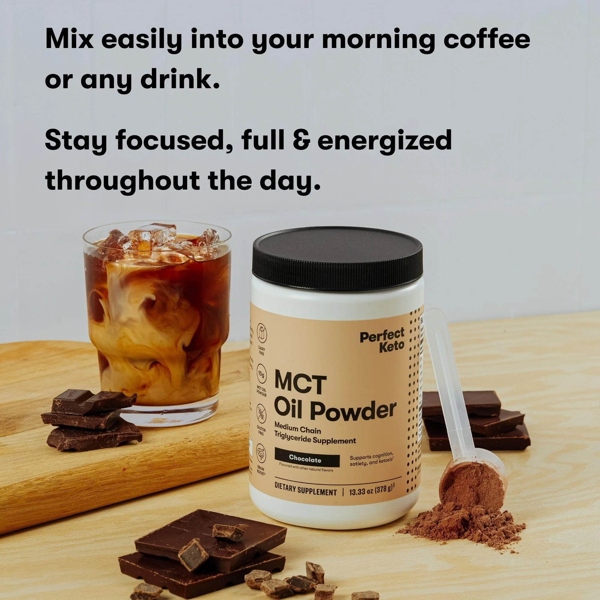 Perfect Keto 7g MCT Oil Powder – Dairy-Free Keto Coffee Creamer, 30 Servings - Image 15