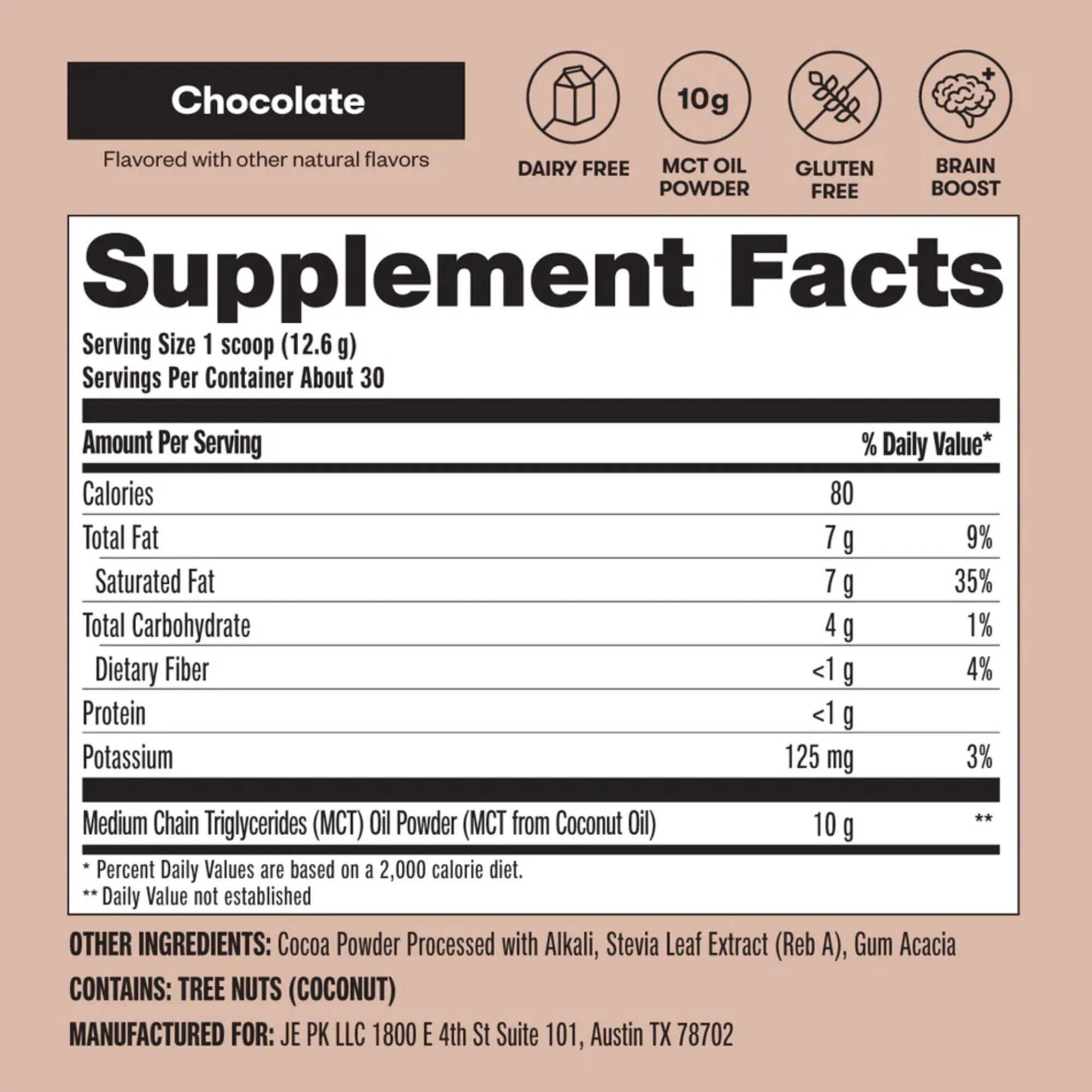Perfect Keto 7g MCT Oil Powder – Dairy-Free Keto Coffee Creamer, 30 Servings - Image 4