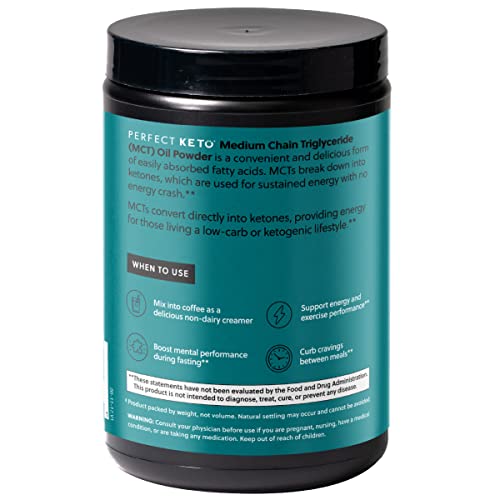 Perfect Keto 7g MCT Oil Powder – Salted Caramel Non-Dairy Keto Coffee Creamer, 30 Servings - Image 11
