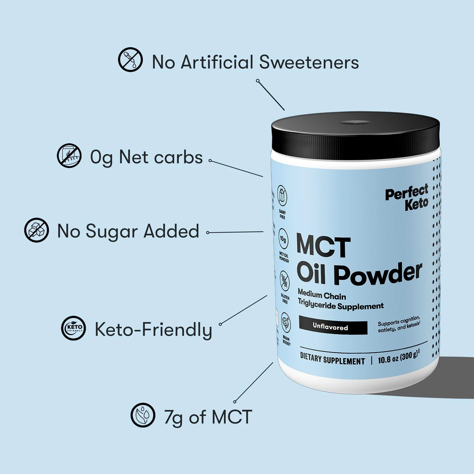 Perfect Keto 7g MCT Oil Powder – Unflavored, Non-Dairy Keto Coffee Creamer | 30 Servings - Image 5