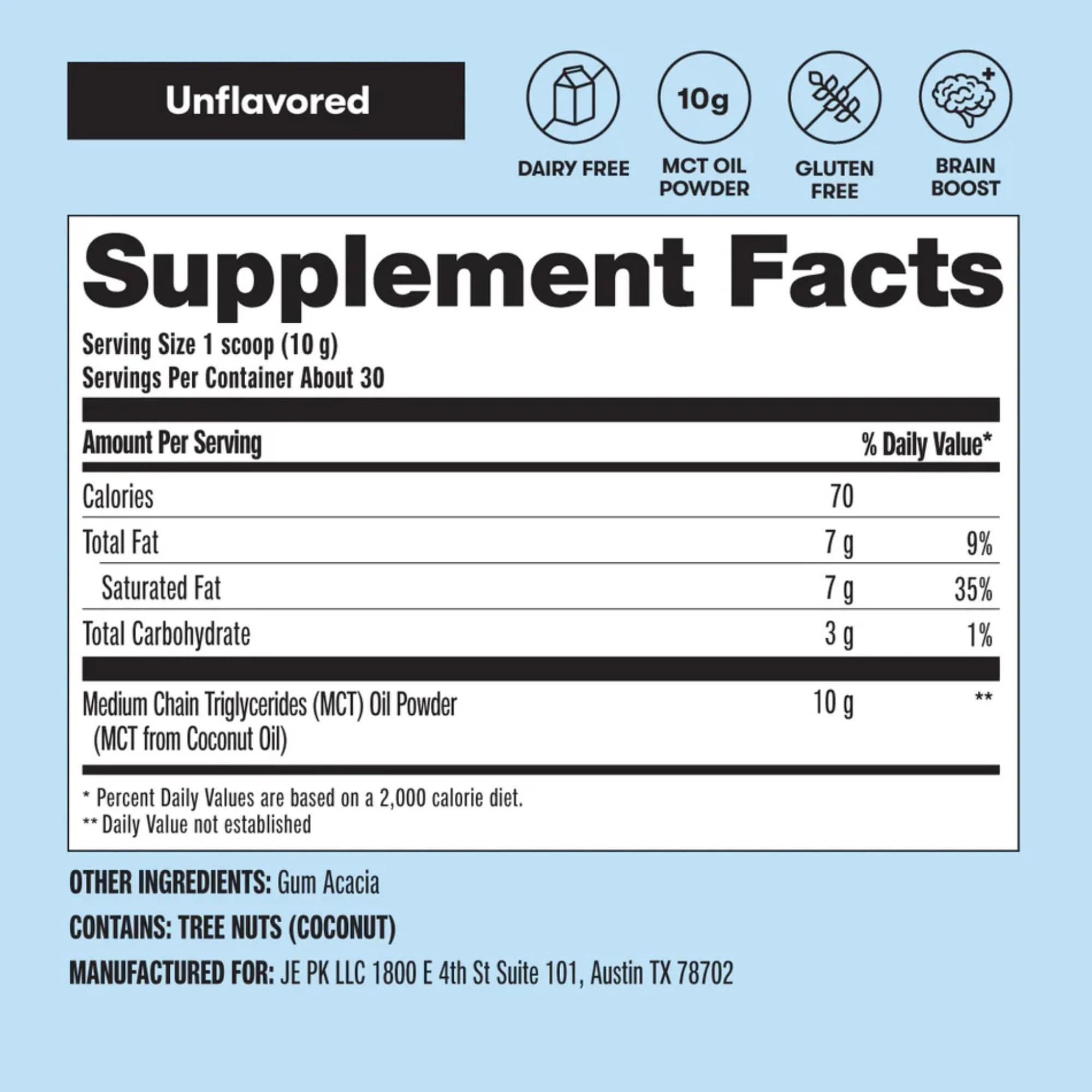 Perfect Keto 7g MCT Oil Powder – Unflavored, Non-Dairy Keto Coffee Creamer | 30 Servings - Image 8