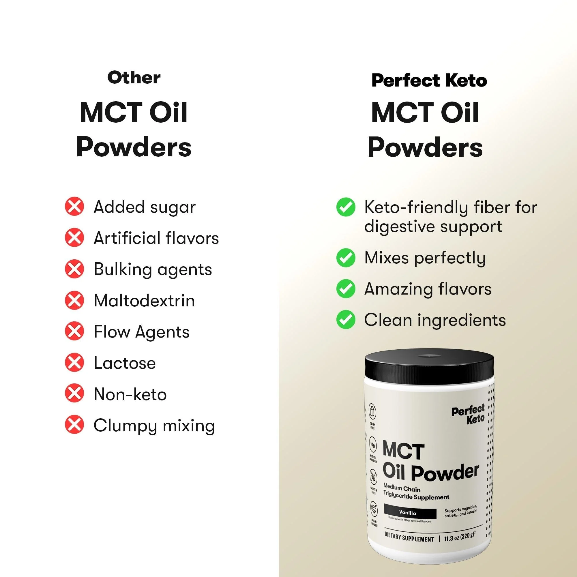 Perfect Keto 7g MCT Oil Powder Vanilla – Non-Dairy Keto Coffee Creamer, 30 Servings - Image 4