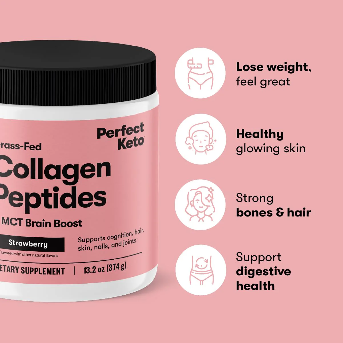 Perfect Keto Collagen Peptides + MCT Oil — Grass-Fed, Type I & III, Vanilla - Image 8