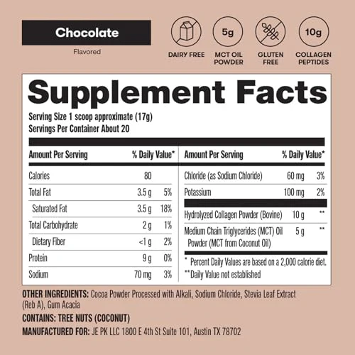 Perfect Keto Collagen Peptides with MCT Oil – Grass-Fed, Low Carb, Chocolate - Image 10