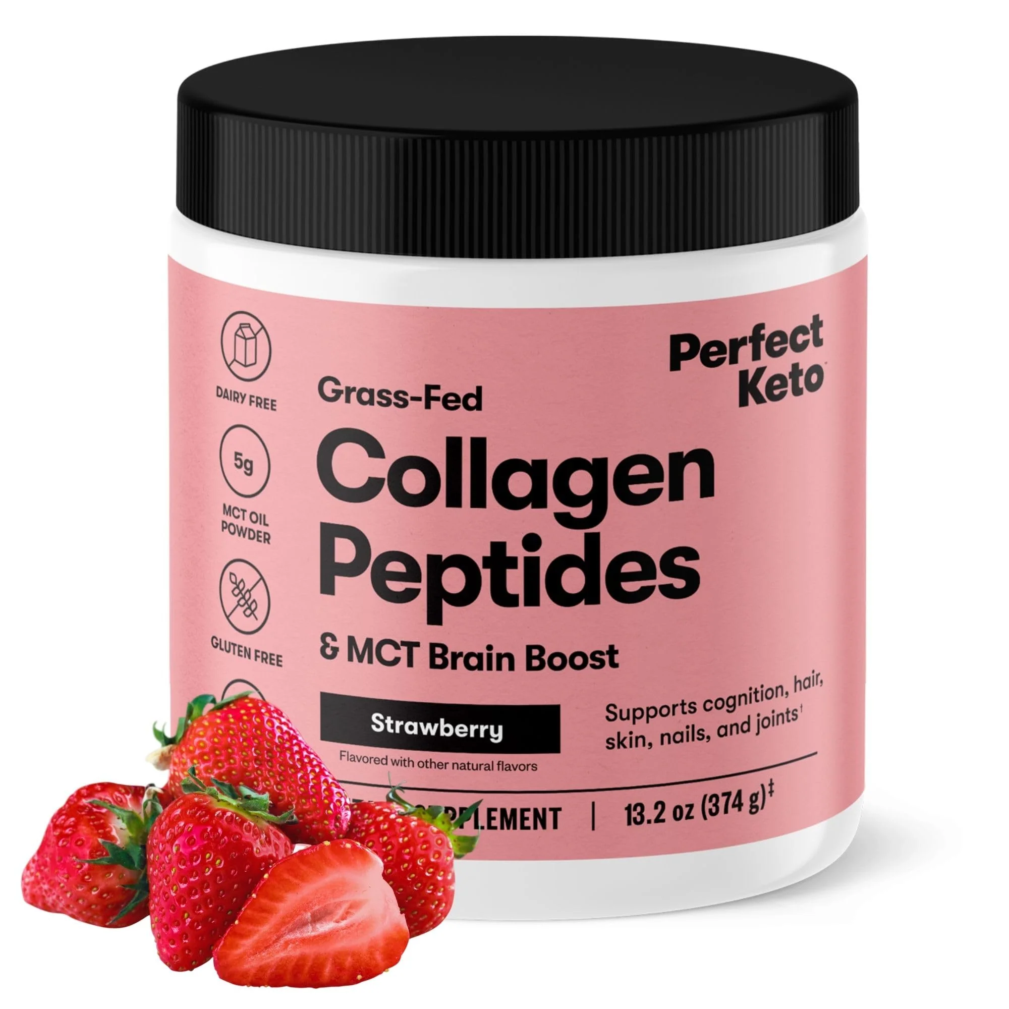 Perfect Keto Collagen Peptides with MCT Oil – Grass-Fed Type I & III, Strawberry Flavor - Image 11