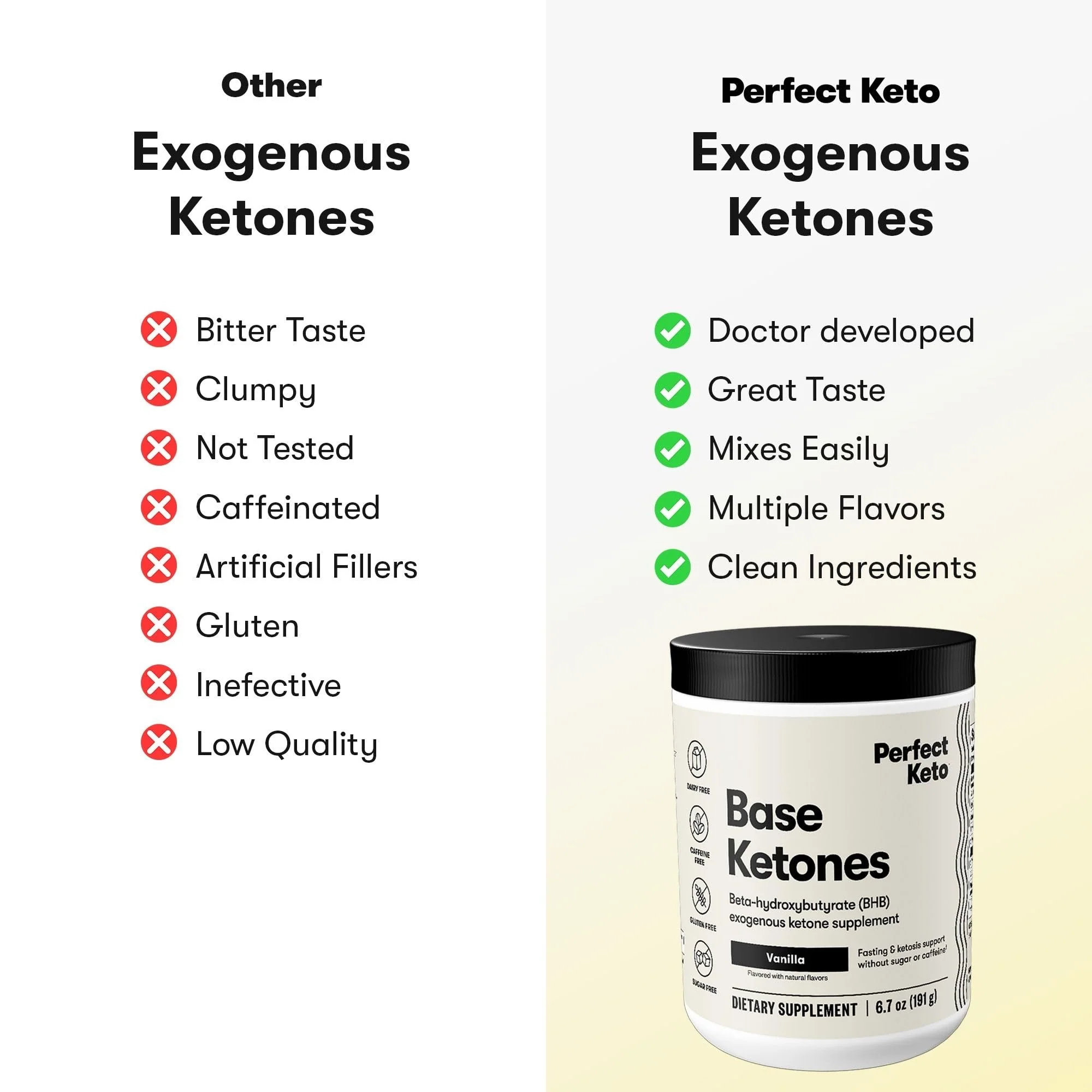 Perfect Keto Exogenous Ketones Powder – Vanilla, BHB Salts, Electrolytes, Caffeine Free – 6.7 oz - Image 10