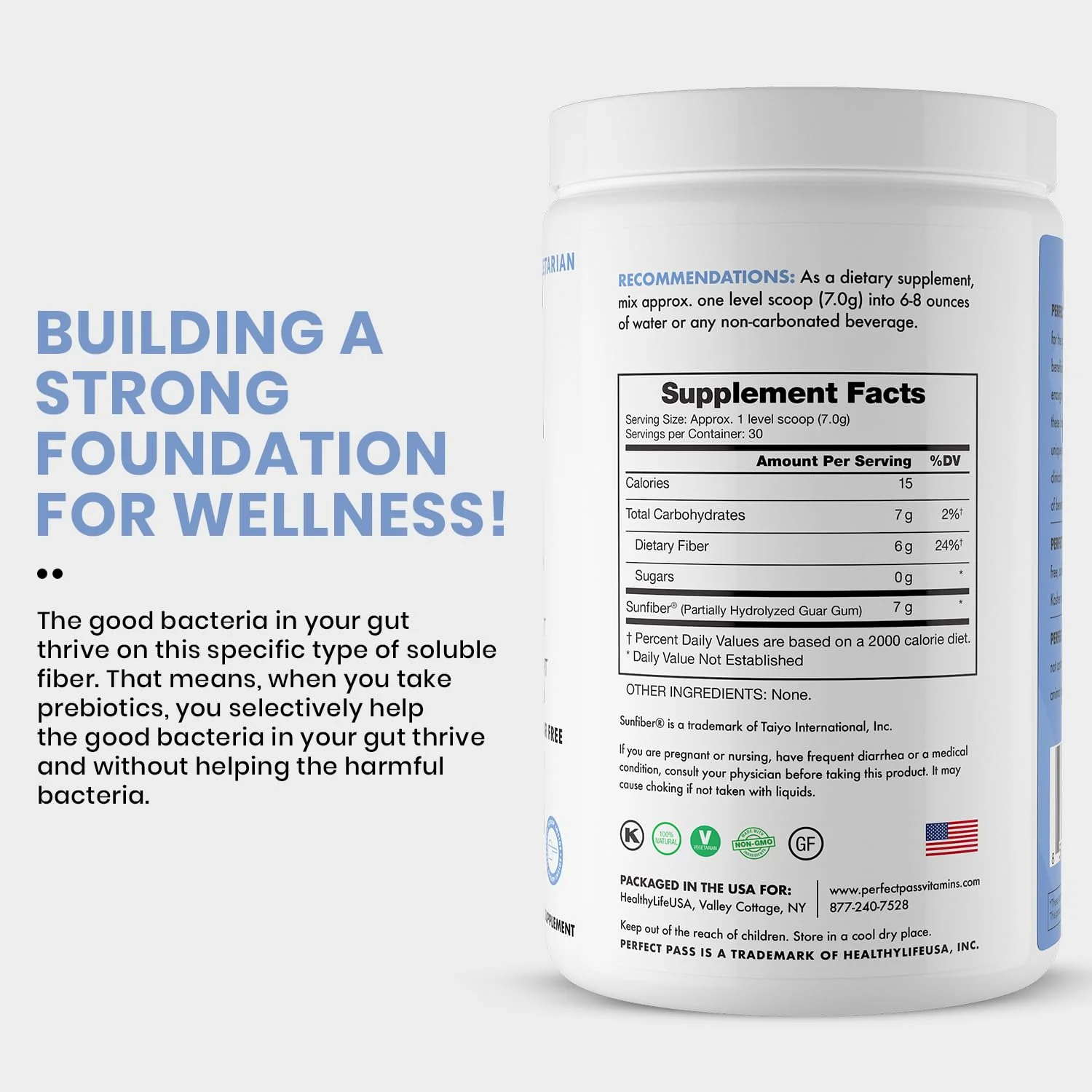 PERFECT PASS Prebiotic PHGG Powder – 210g, Natural, Gluten Free, Non-GMO, Kosher, Sugar Free - Image 12