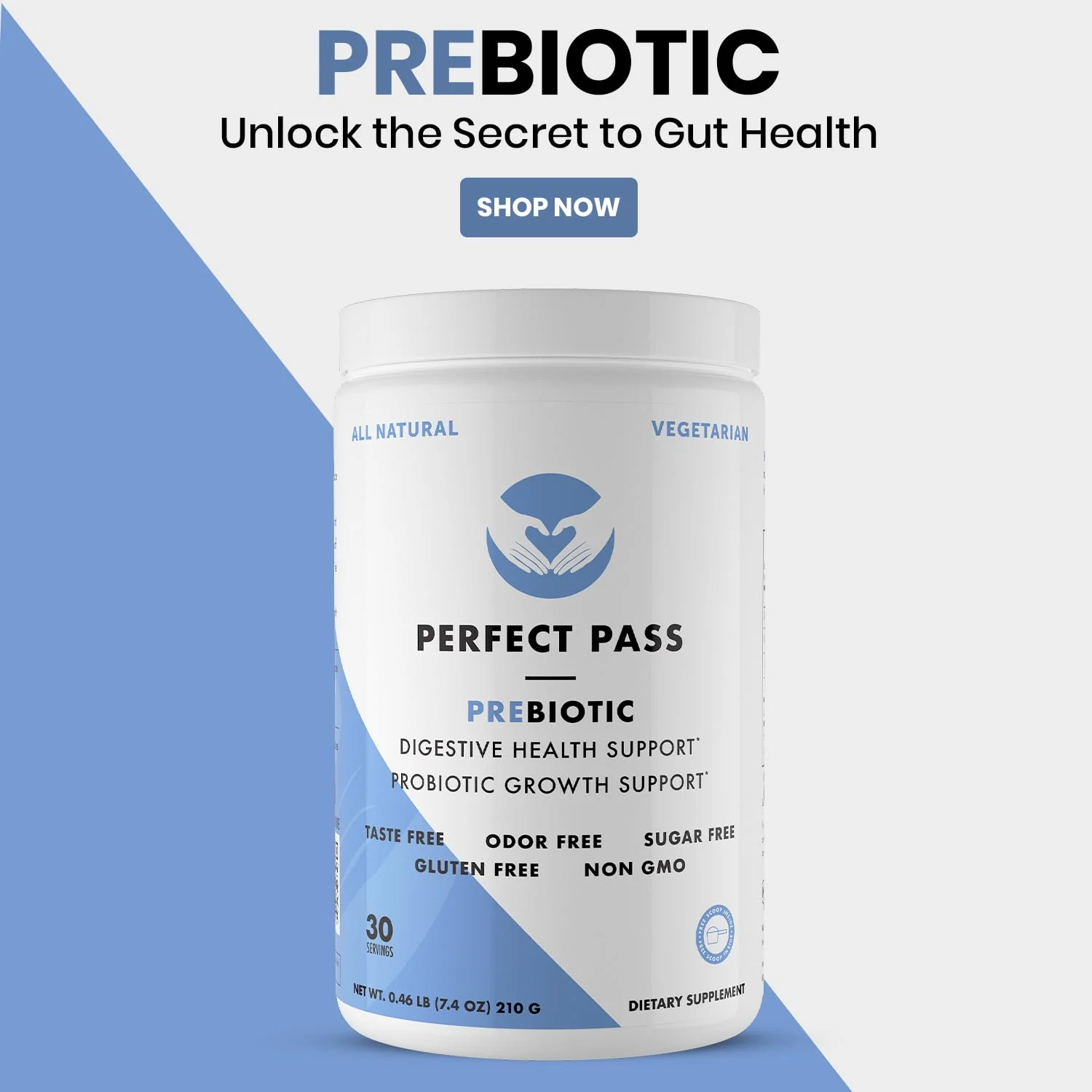 PERFECT PASS Prebiotic PHGG Powder – 210g, Natural, Gluten Free, Non-GMO, Kosher, Sugar Free - Image 2